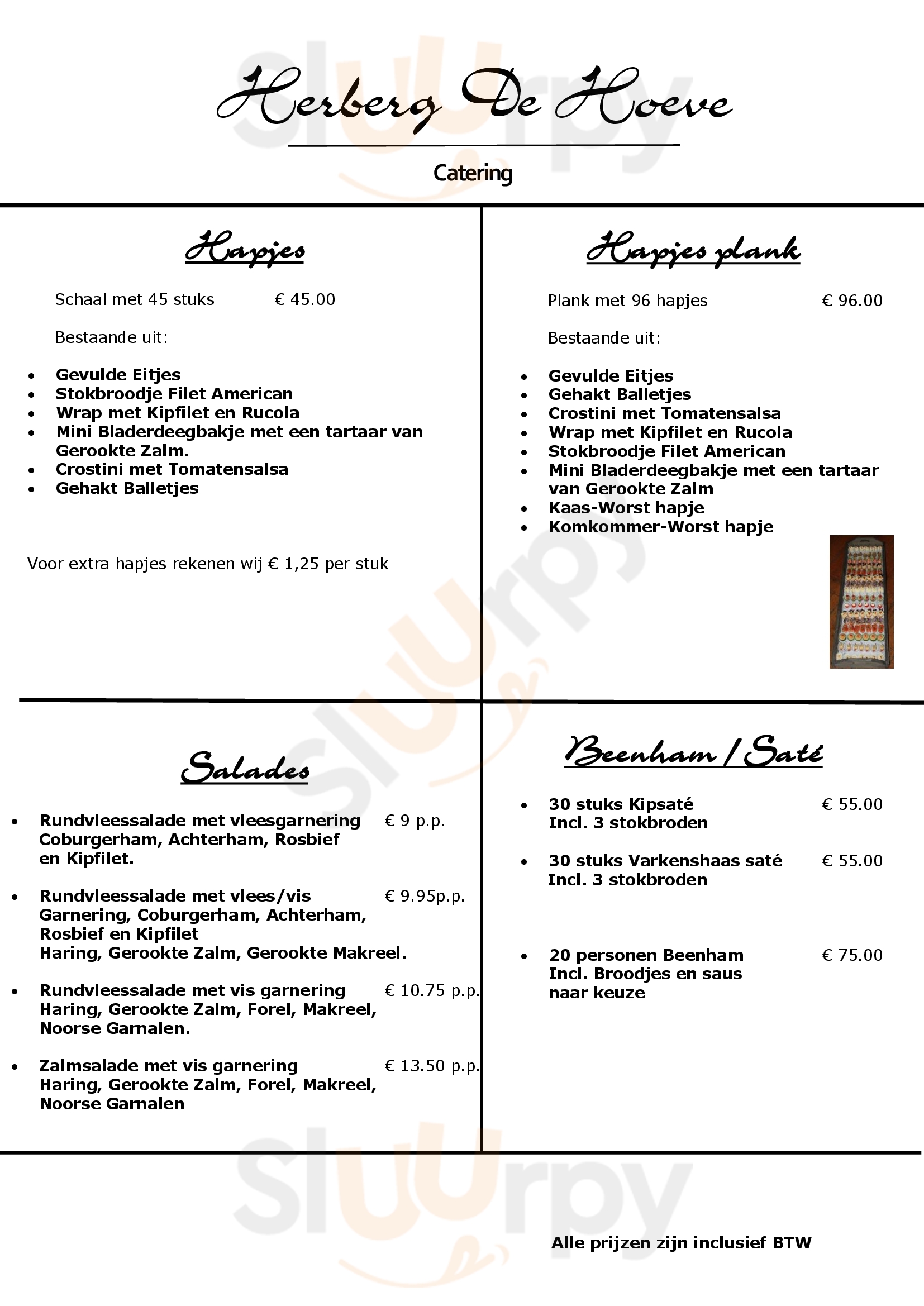 Herberg De Hoeve Huissen Menu - 1