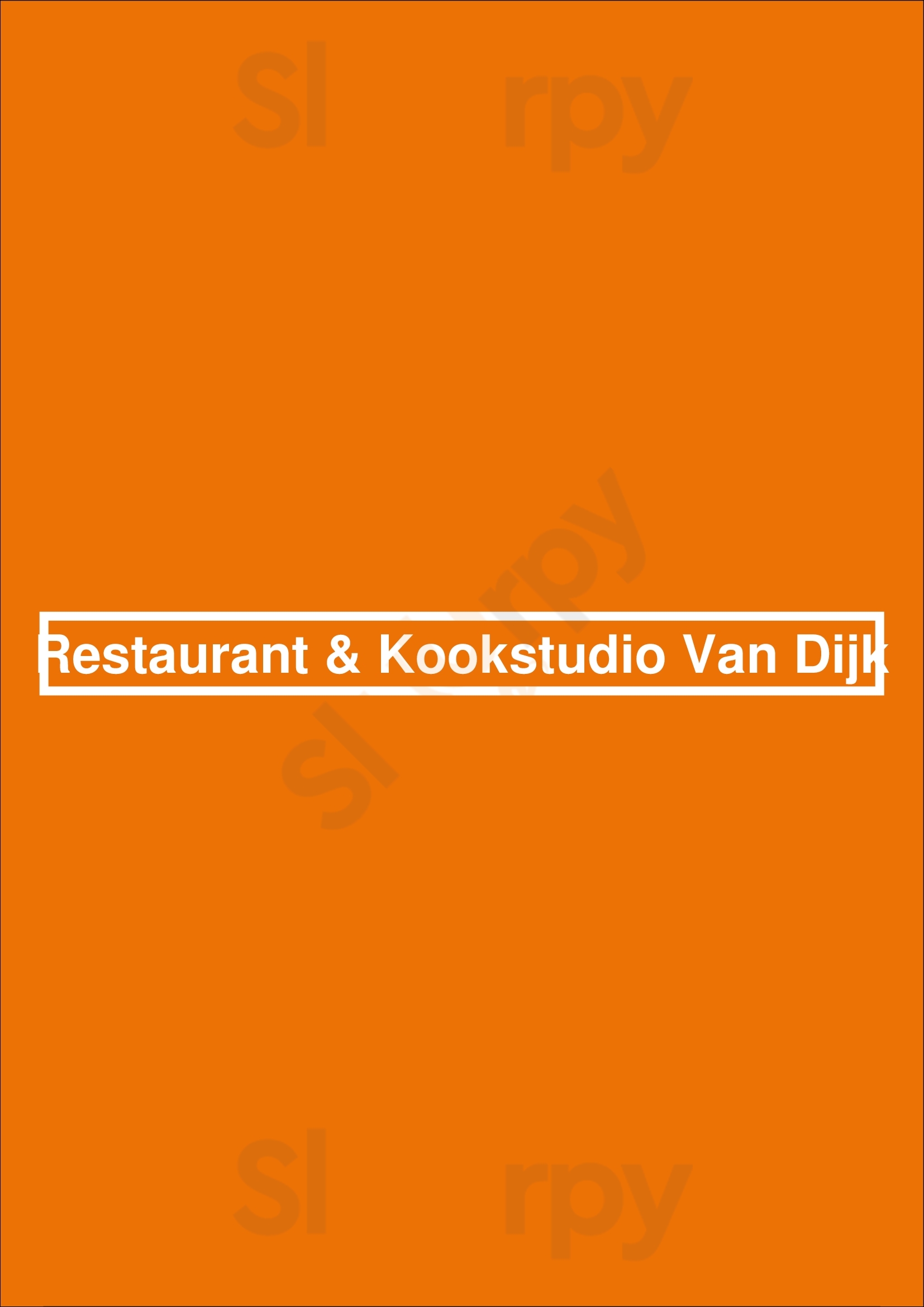 Restaurant & Kookstudio Van Dijk Heusden Menu - 1