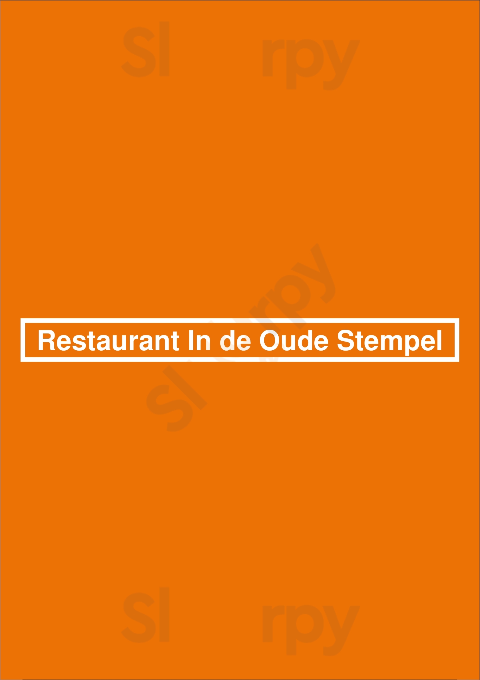 Restaurant In De Oude Stempel Steenbergen Menu - 1