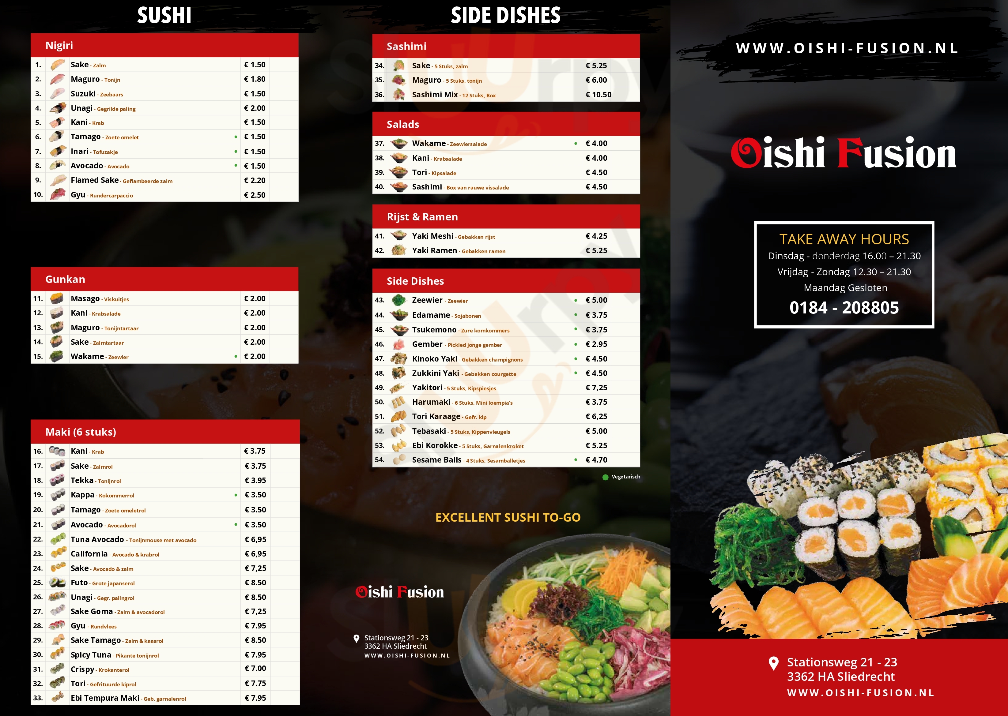 Oishi Fusion Sliedrecht Menu - 1