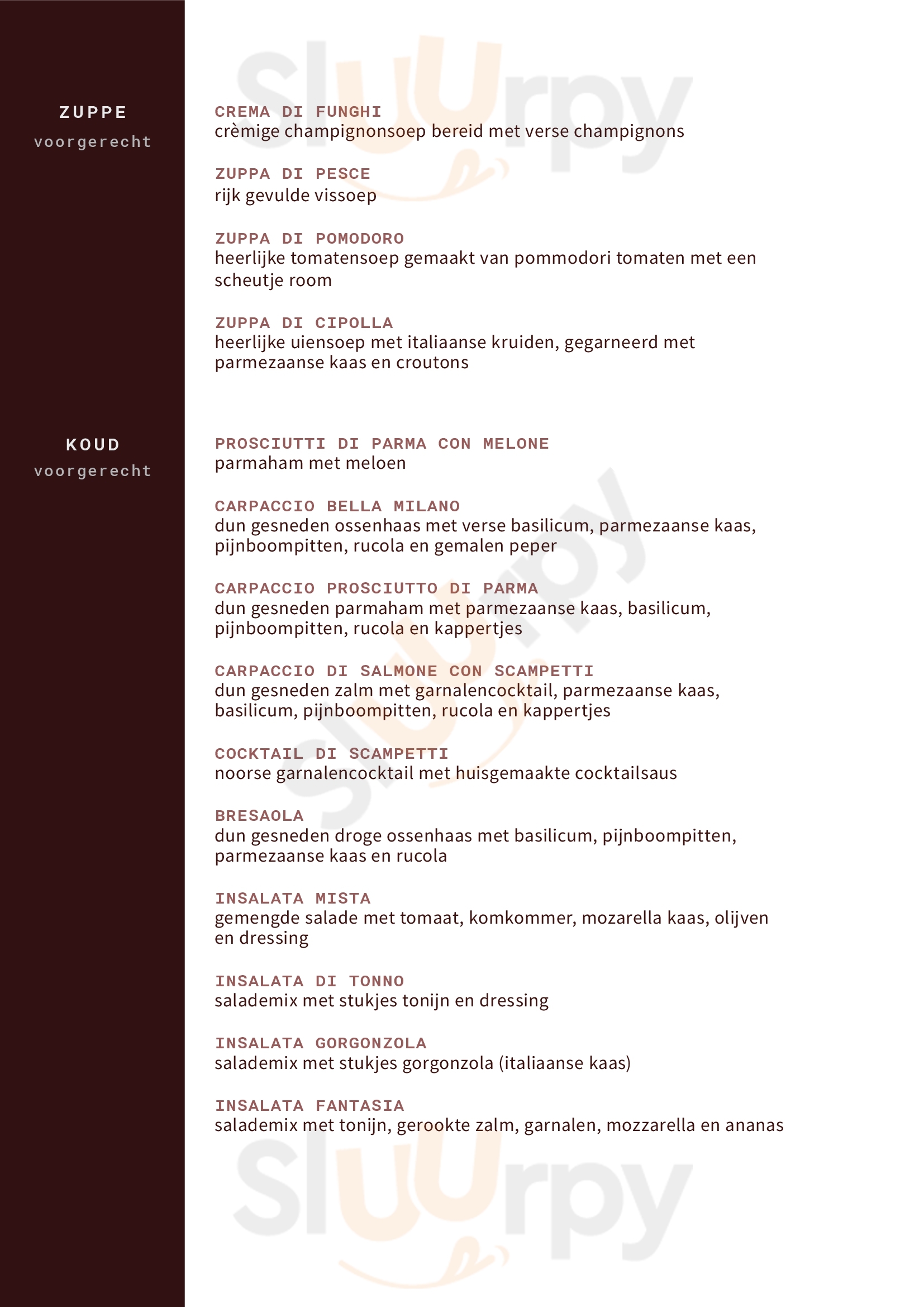 Bella Milano Hendrik-Ido-Ambacht Menu - 1