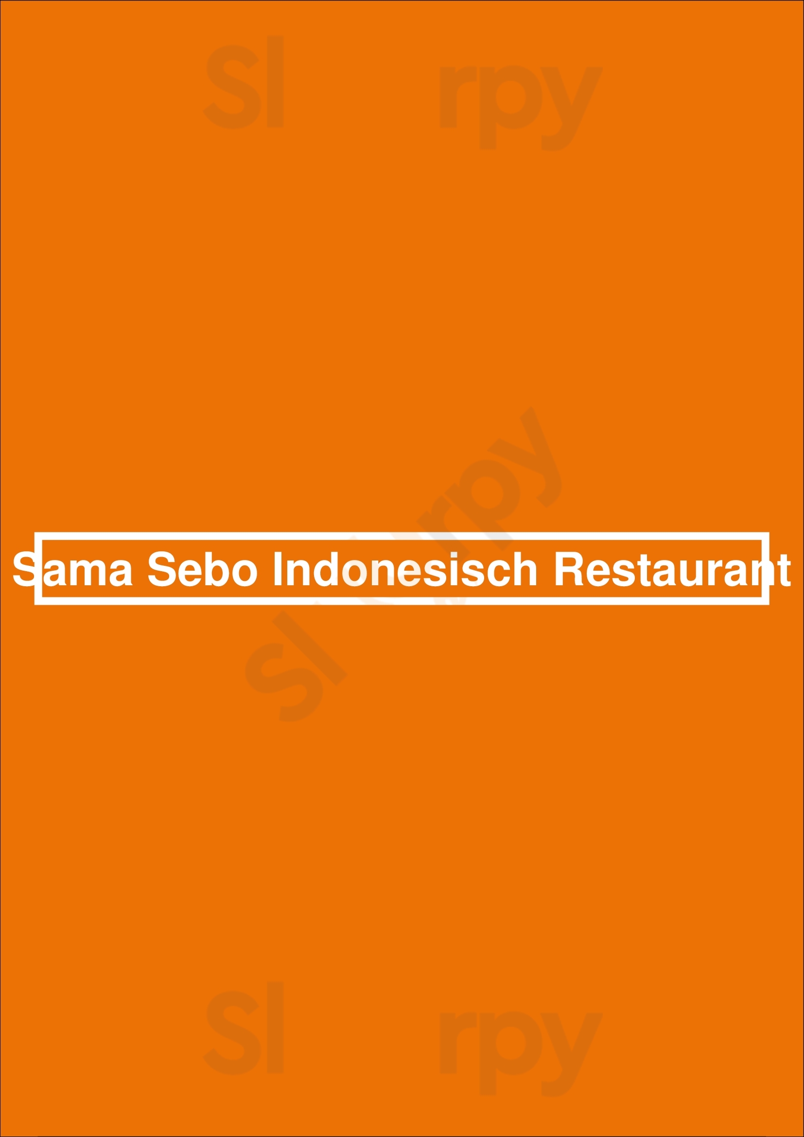 Sama Sebo Indonesisch Restaurant Amsterdam Menu - 1