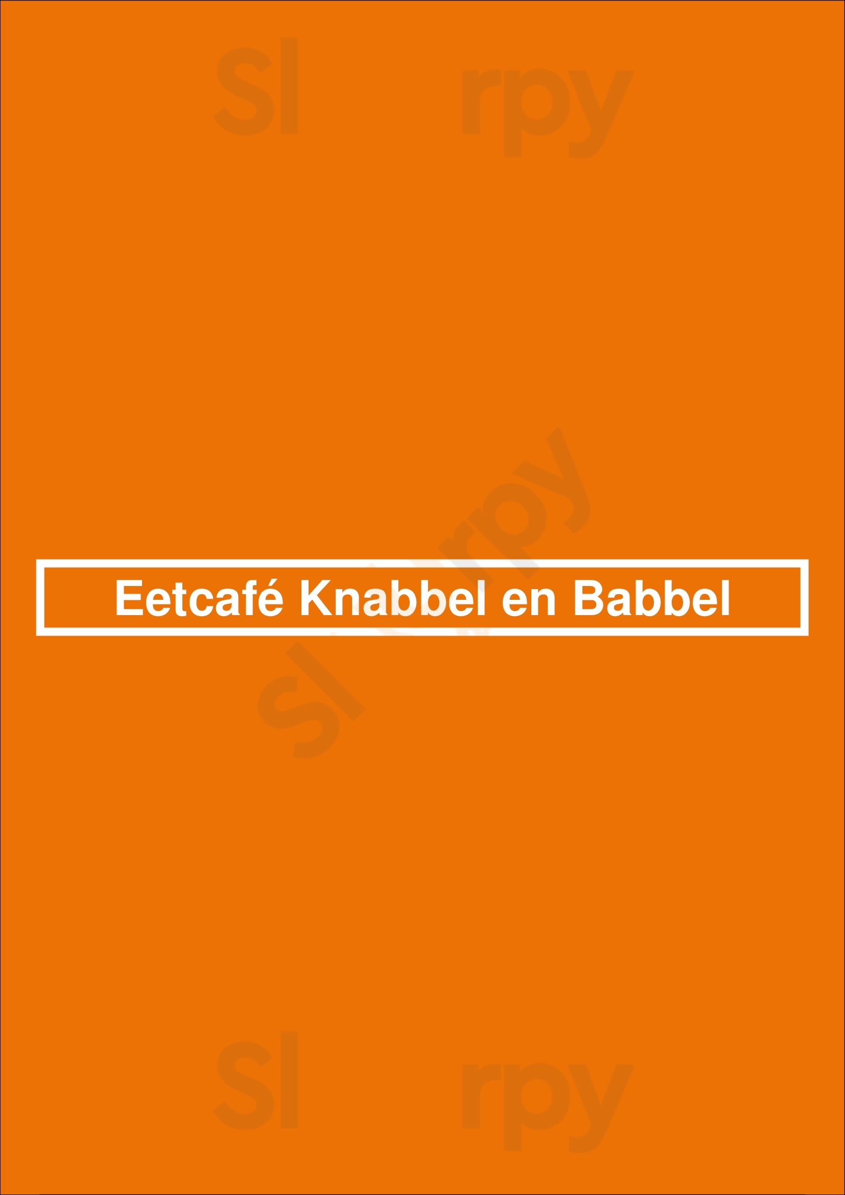 Eetcafé Knabbel En Babbel Amsterdam Menu - 1