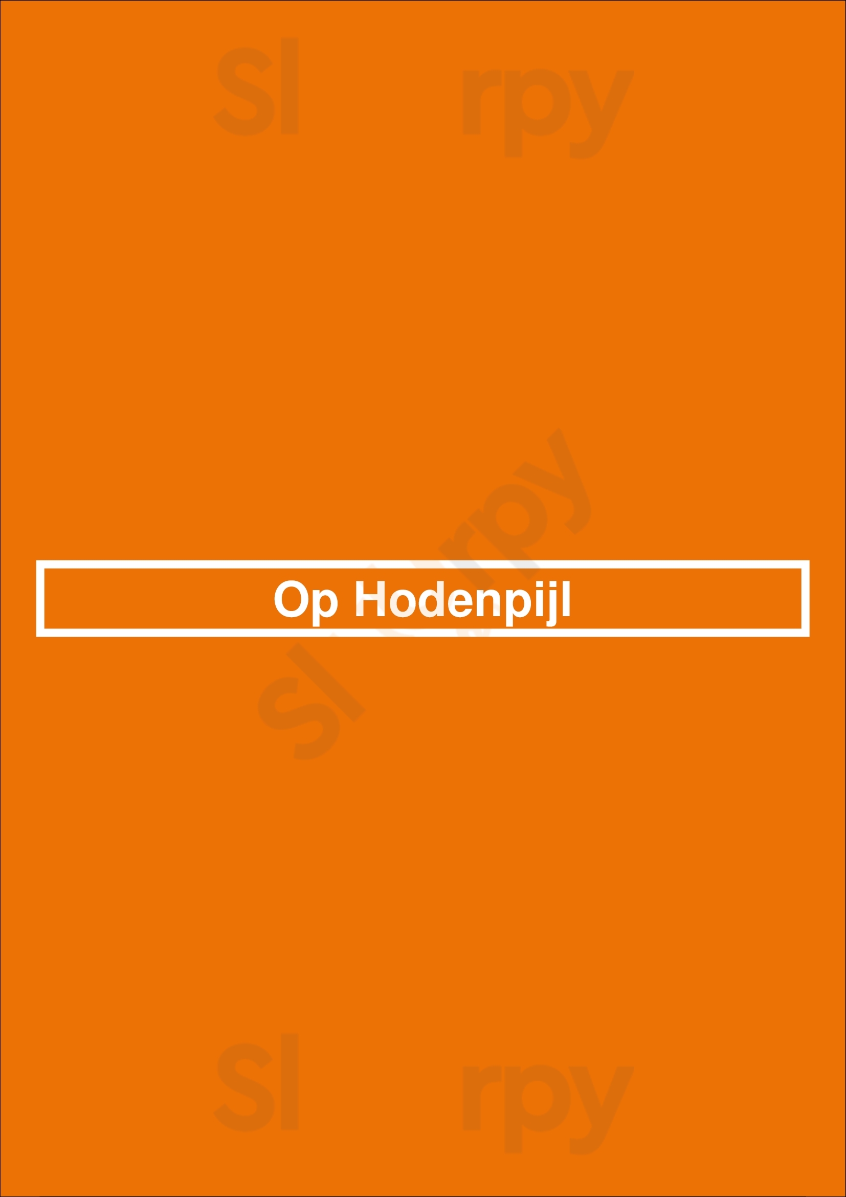 Op Hodenpijl Schipluiden Menu - 1