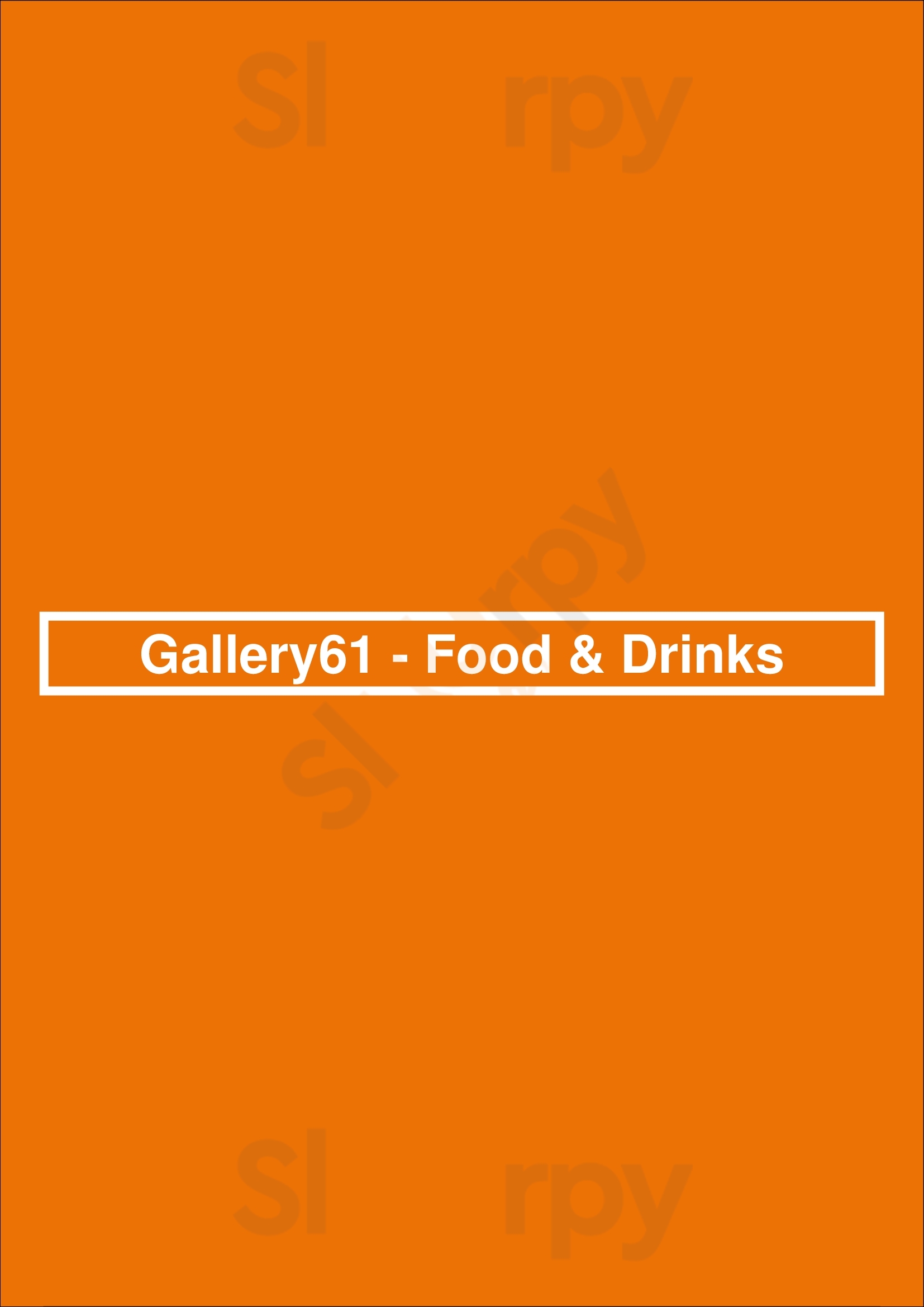 Gallery61 - Food & Drinks Den Haag Menu - 1