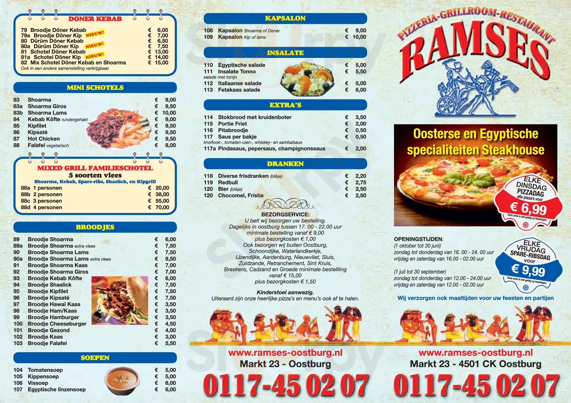 Ramses Pizzaria Grillroom Oostburg Menu - 1