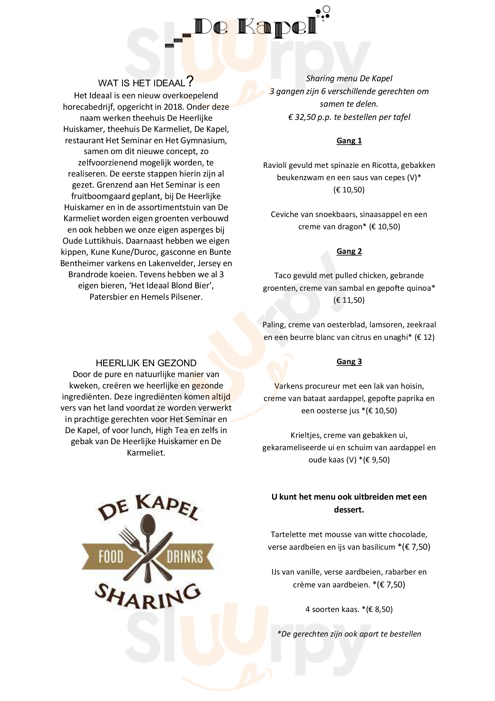 De Kapel Zenderen Menu - 1