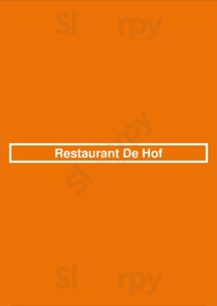 Restaurant De Hof menu