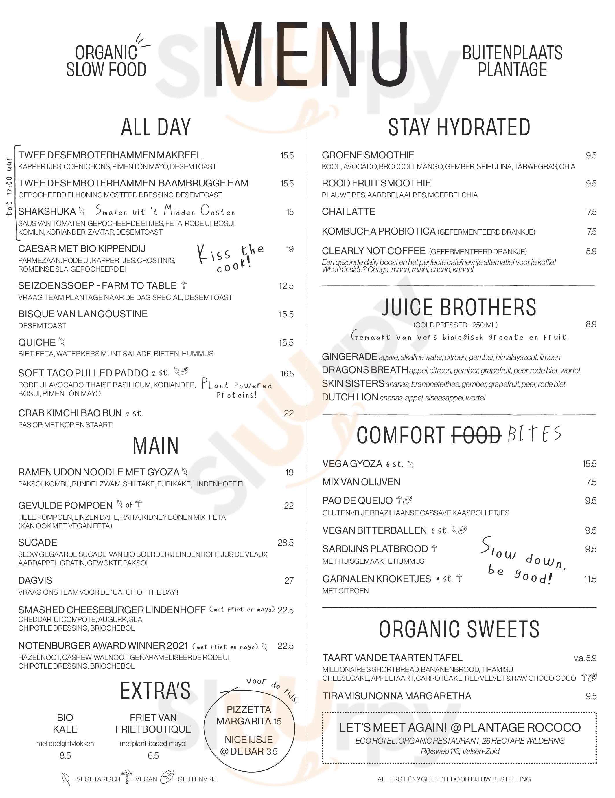 Buitenplaats Plantage Vogelenzang Menu - 1