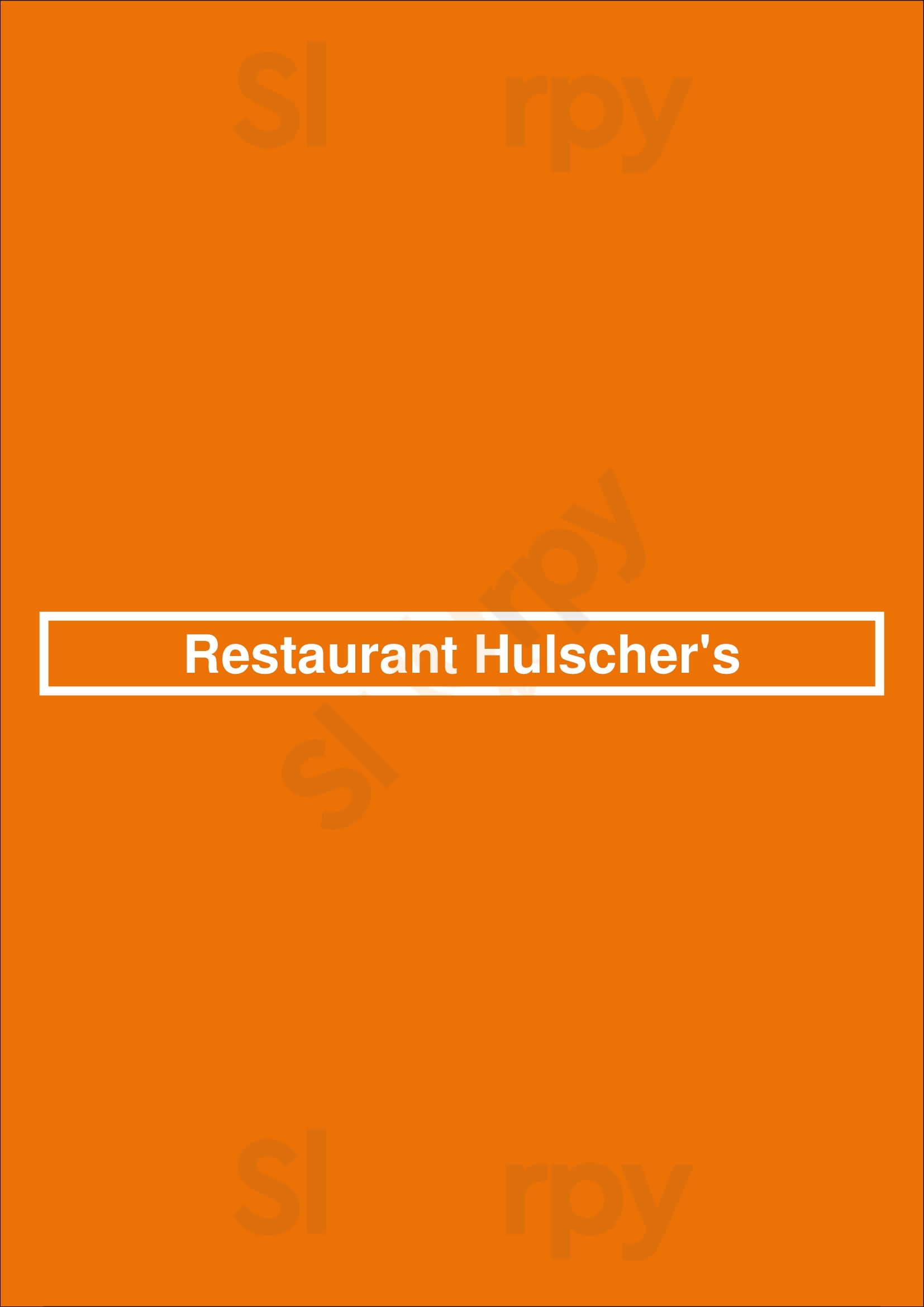 Restaurant Hulscher's Amsterdam Menu - 1