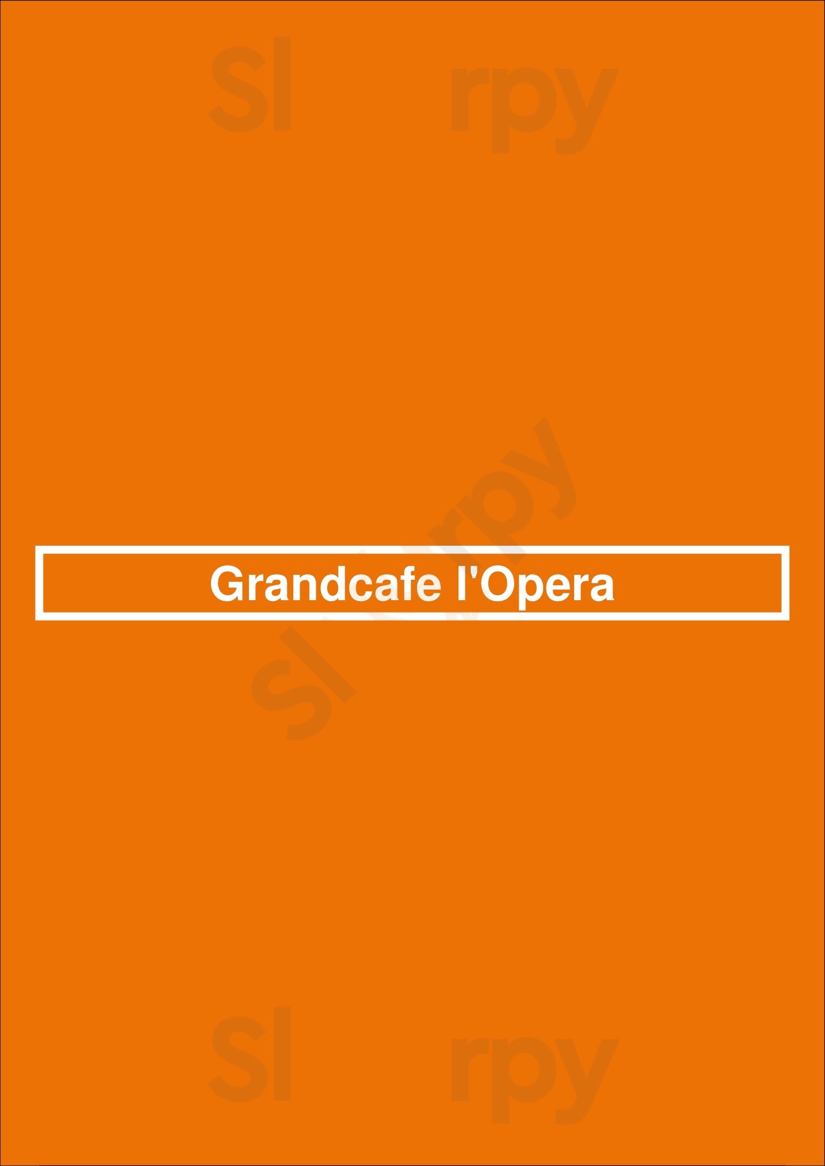 Grandcafe L'opera Amsterdam Menu - 1