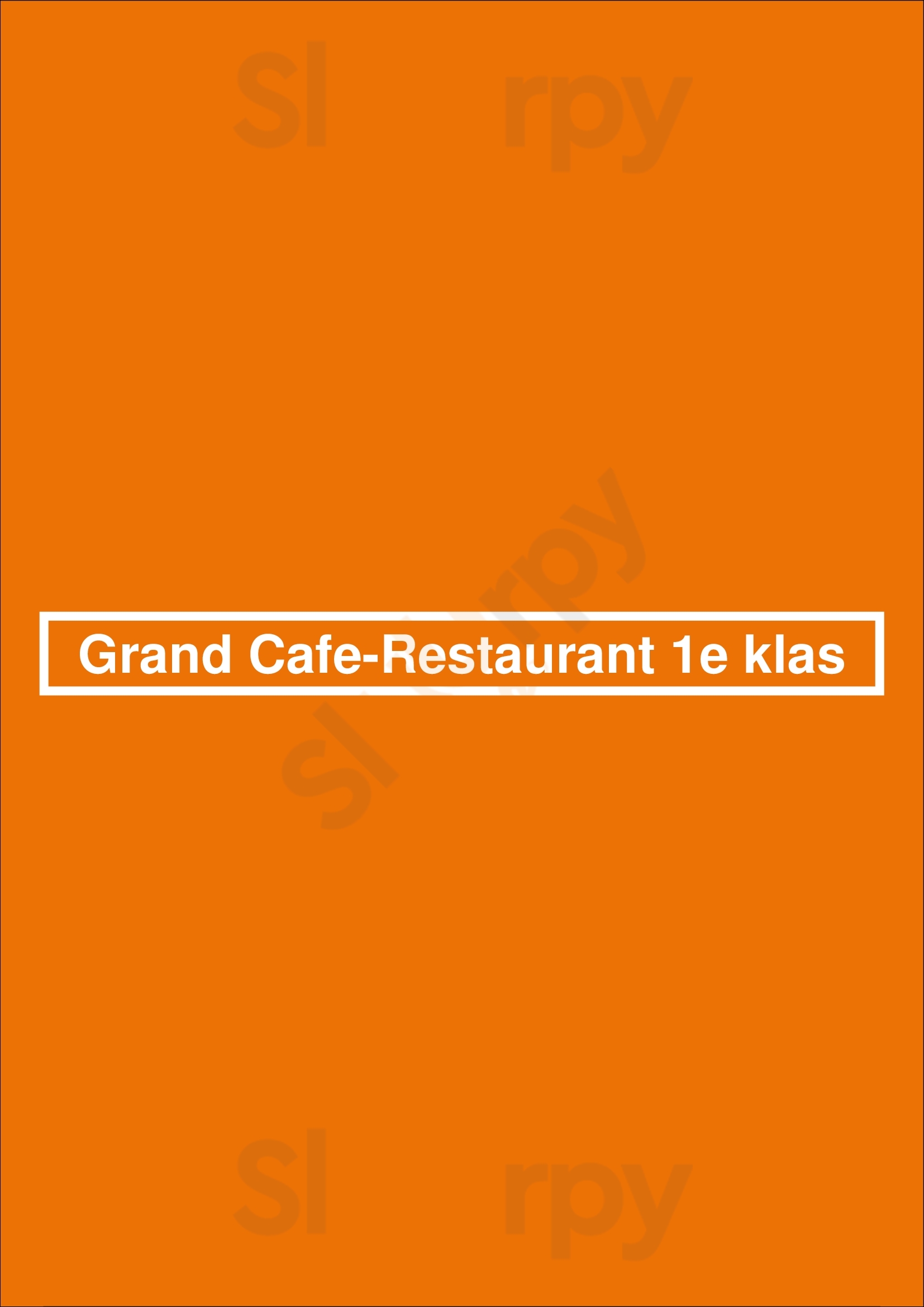 Grand Cafe-restaurant 1e Klas Amsterdam Menu - 1