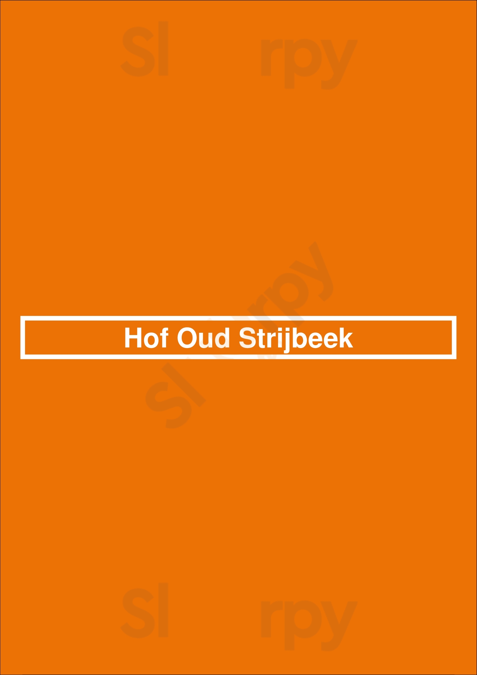 Hof Oud Strijbeek Strijbeek Menu - 1