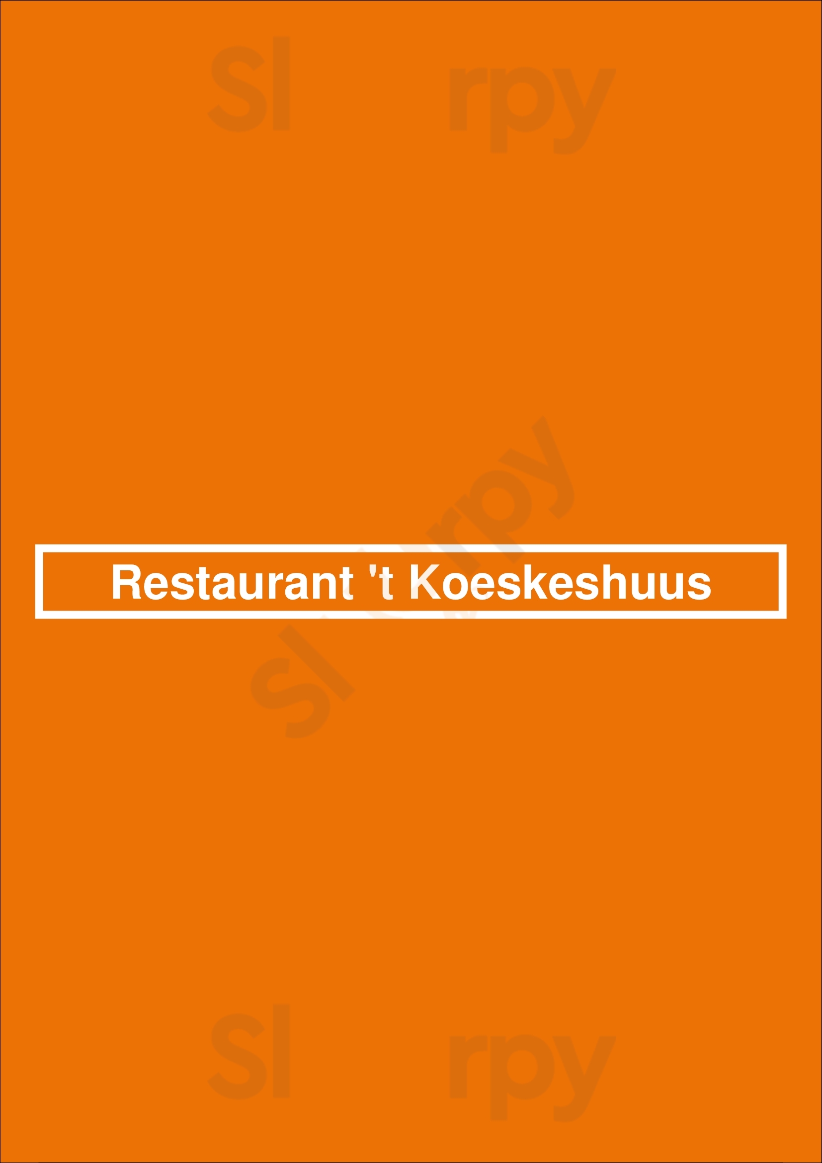 Restaurant 't Koeskeshuus Mook Menu - 1