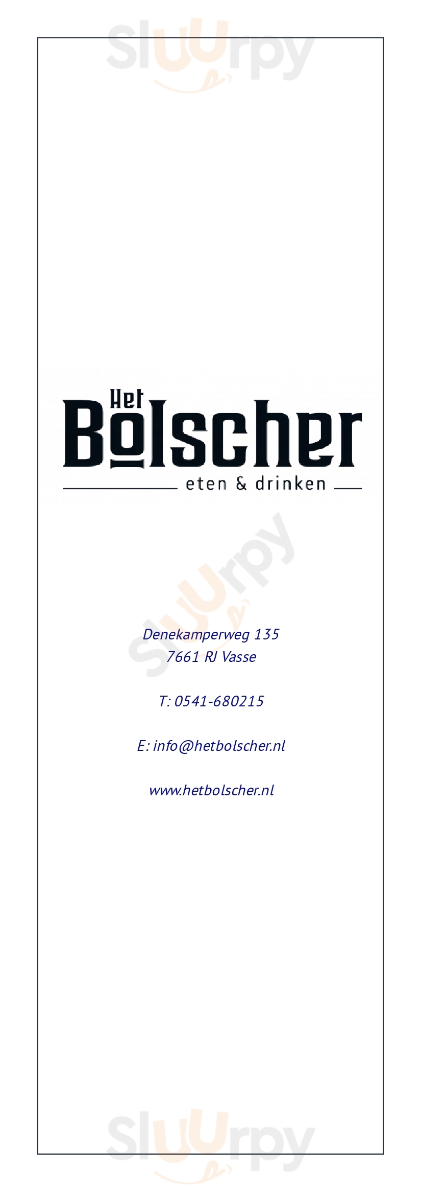Cafe Bolscher Vasse Menu - 1