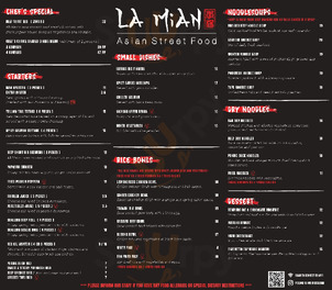 La Mian menu