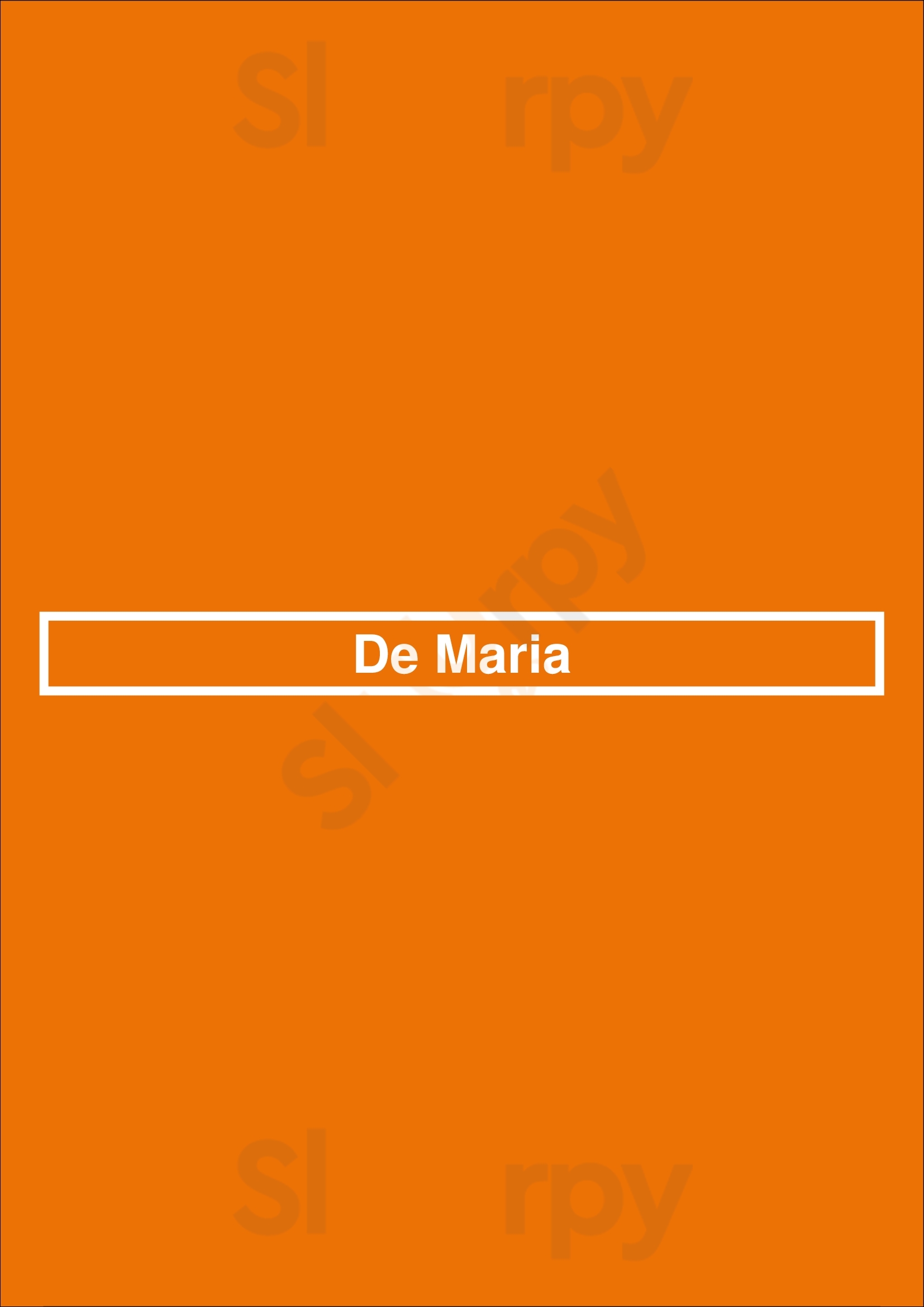 De Maria Amsterdam Menu - 1