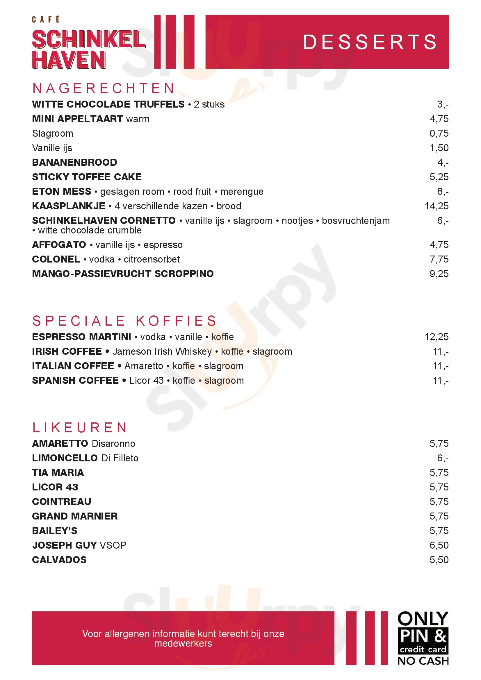 Cafe Schinkelhaven Amsterdam Menu - 1