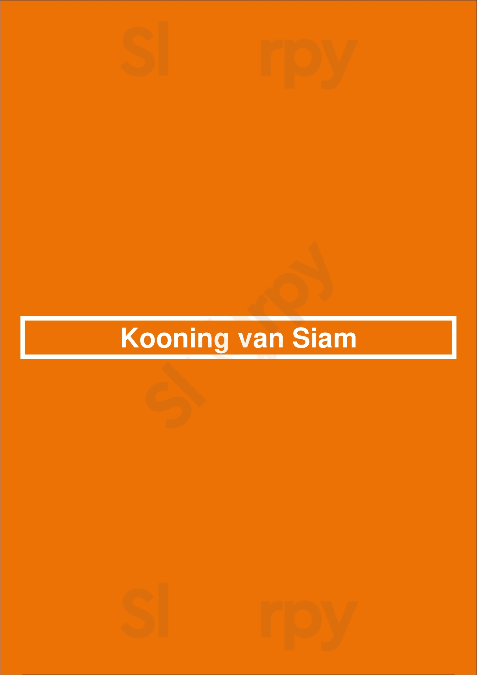 Kooning Van Siam Amsterdam Menu - 1