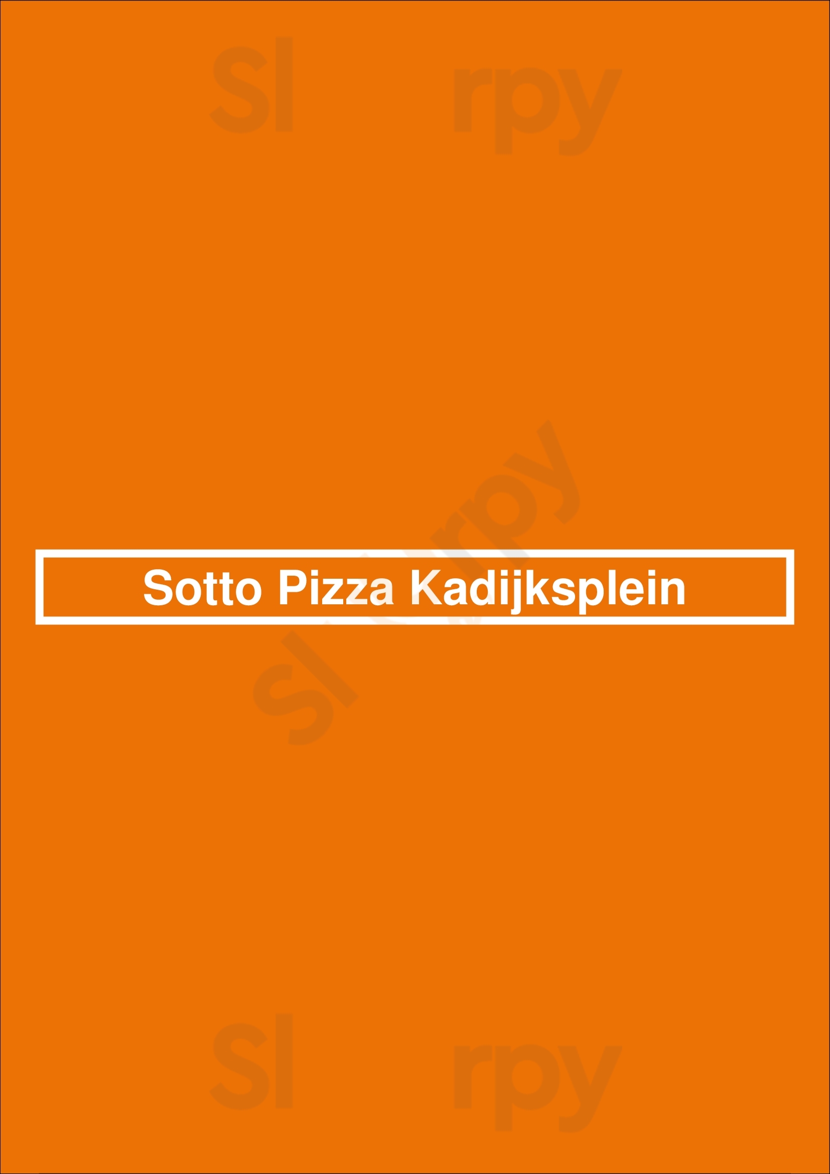 Sotto Pizza Kadijksplein Amsterdam Menu - 1