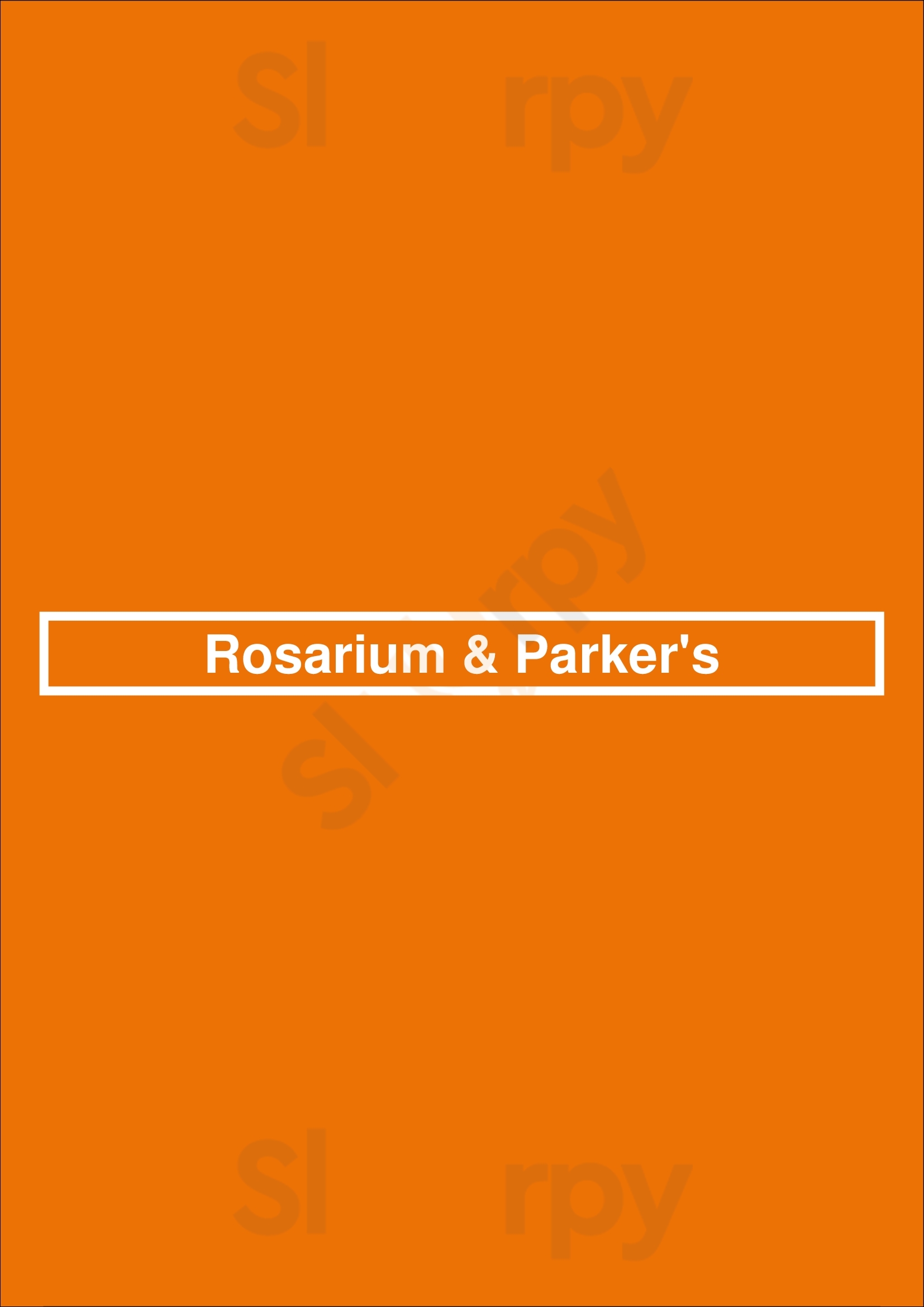 Rosarium & Parker's Amsterdam Menu - 1