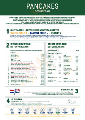 Pancakes Amsterdam Aan 't Ij menu