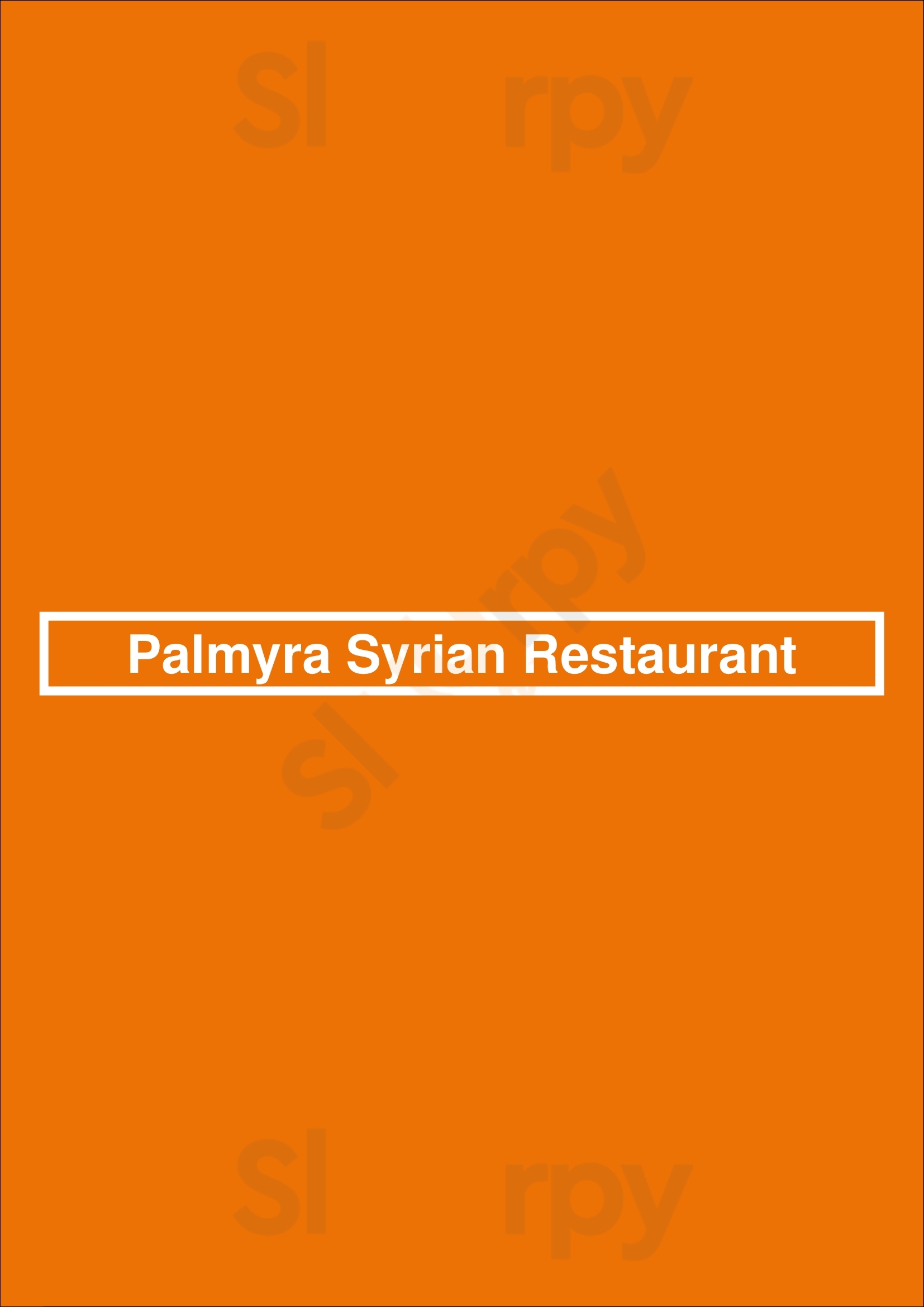 Palmyra Syrian Restaurant Amsterdam Menu - 1