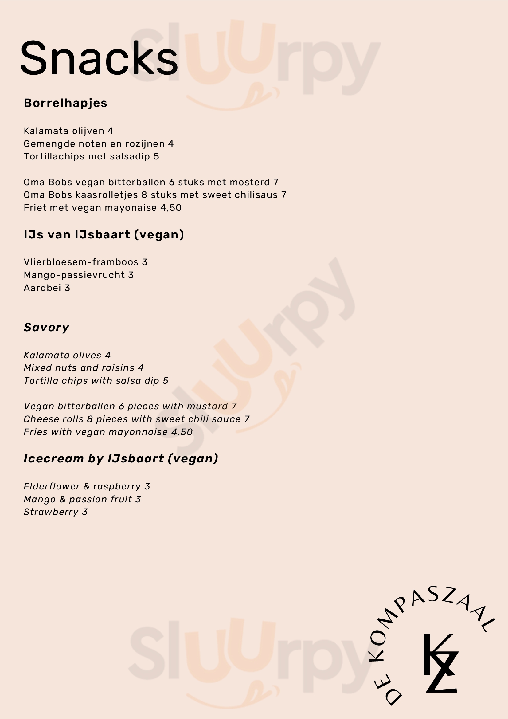 Kompaszaal Amsterdam Menu - 1