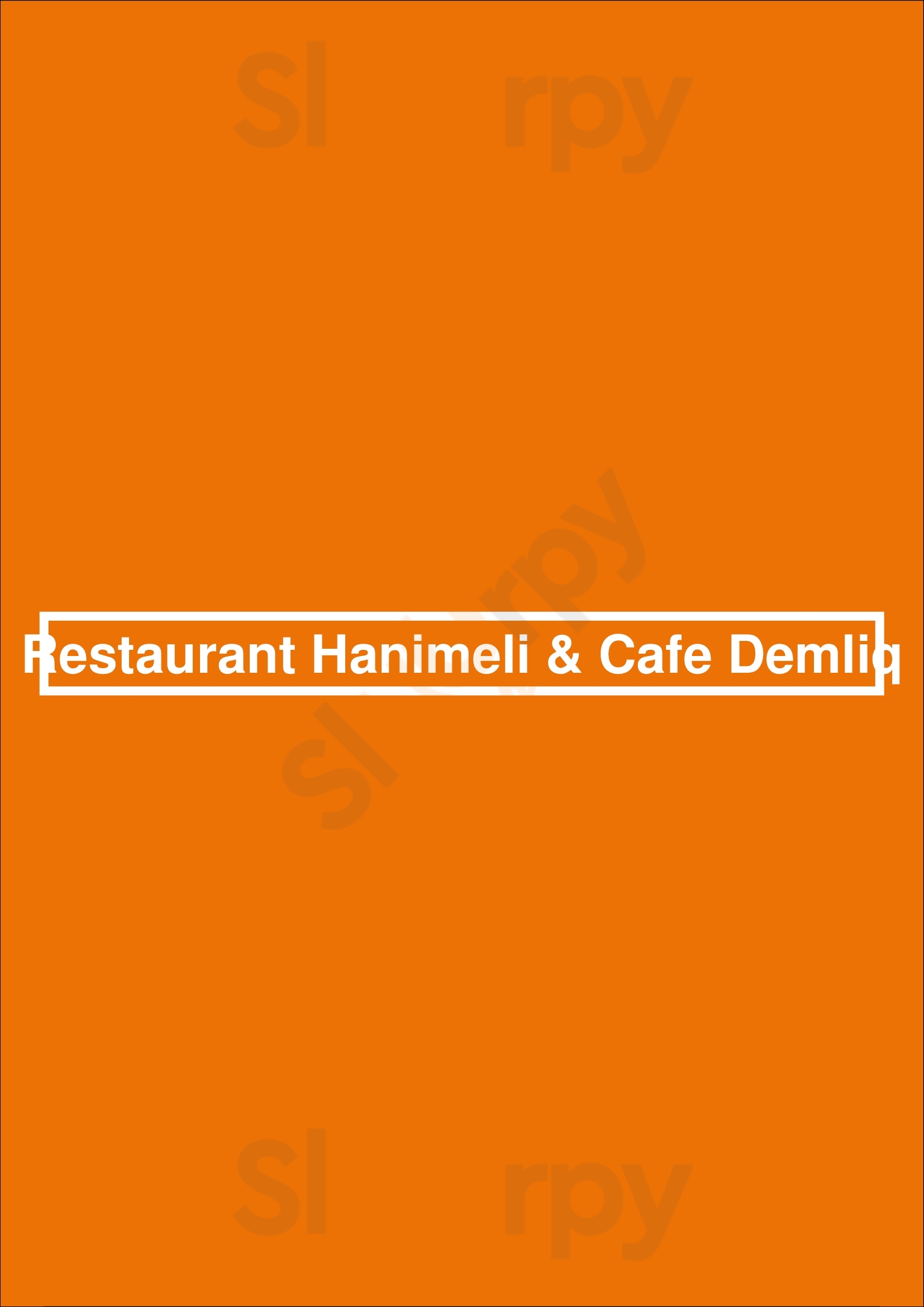 Restaurant Hanimeli & Cafe Demliq Amsterdam Menu - 1