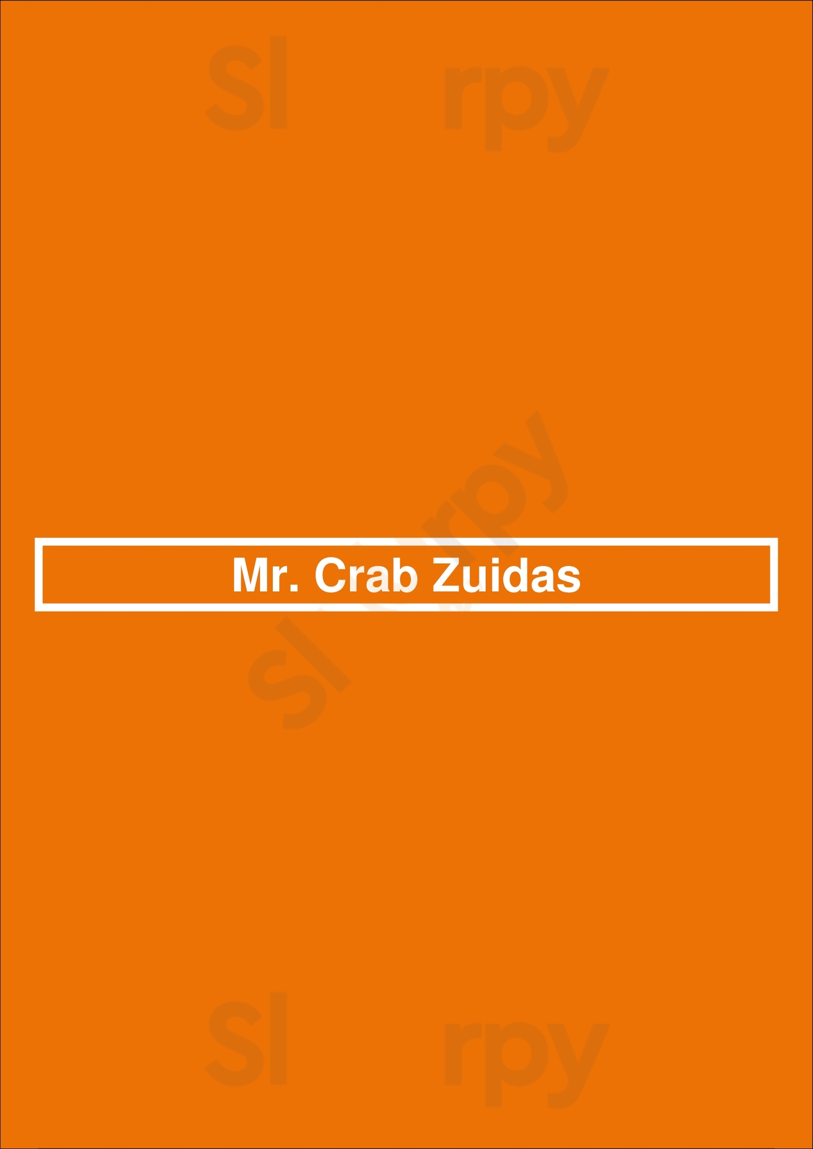Mr. Crab Zuidas Amsterdam Menu - 1