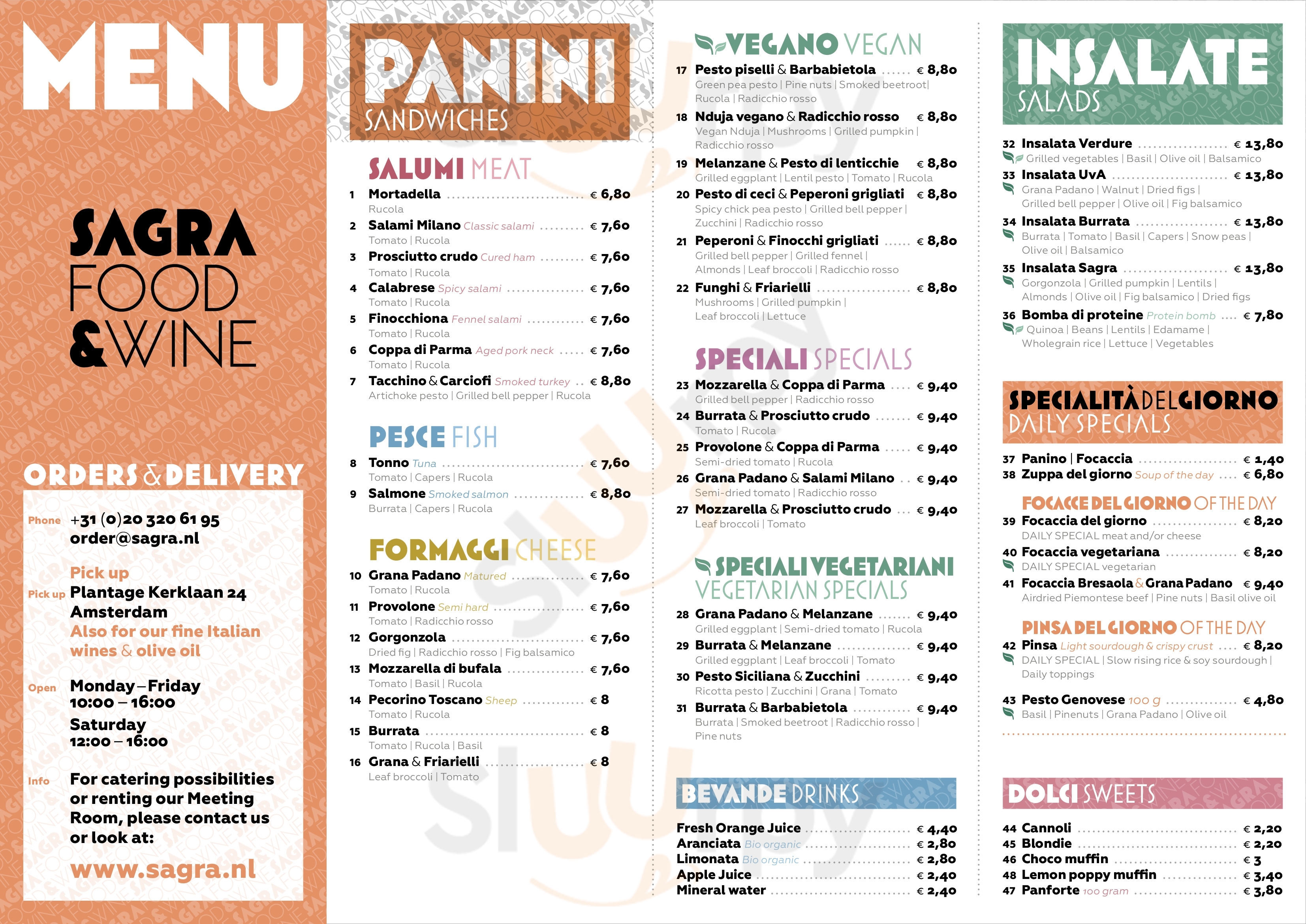 Sagra Food & Wine Amsterdam Menu - 1