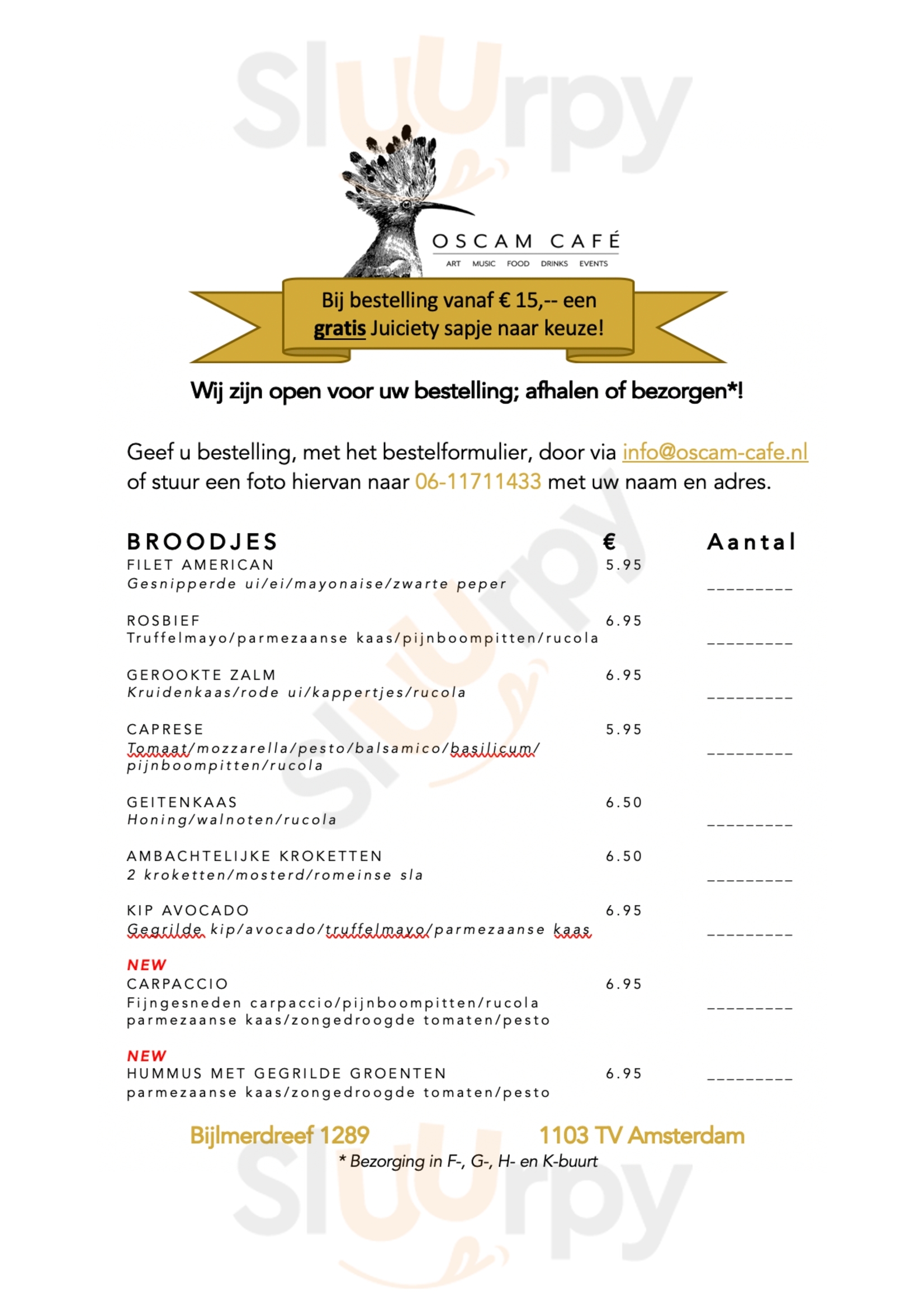 Oscam Café Amsterdam Menu - 1