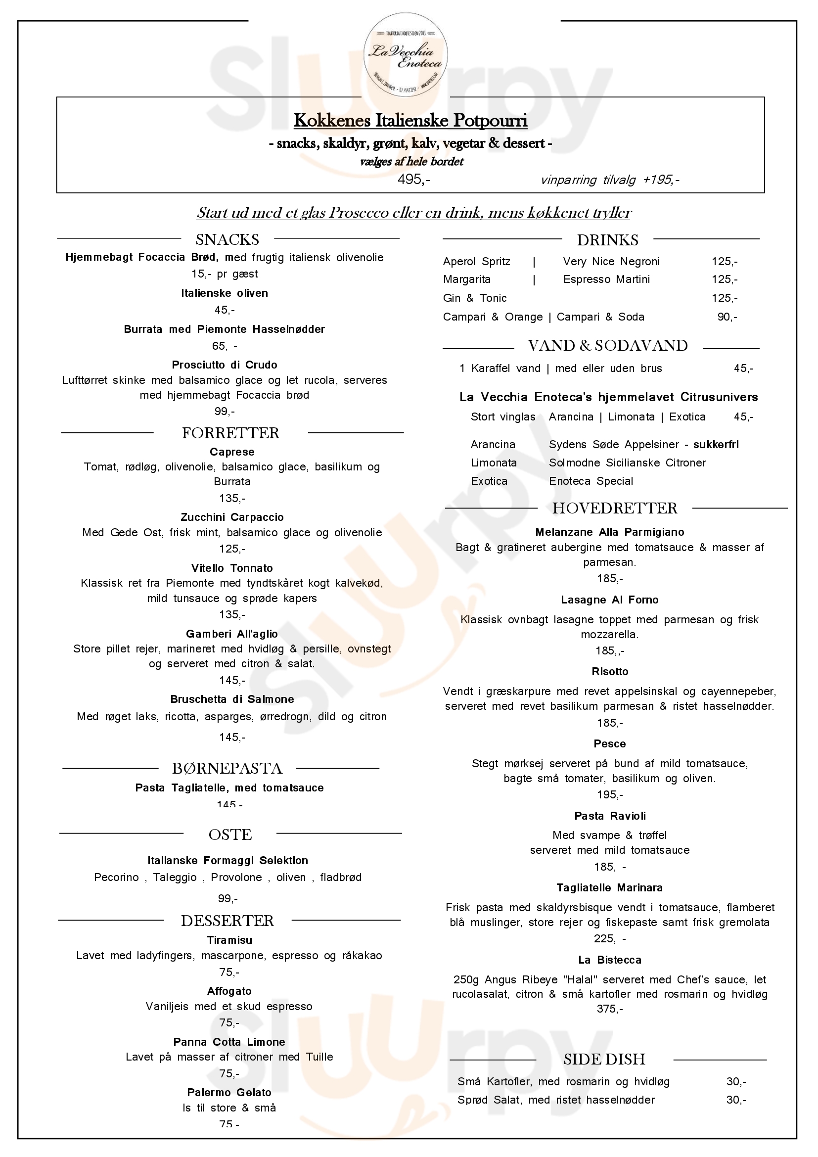 La Vecchia Enoteca Holte Menu - 1