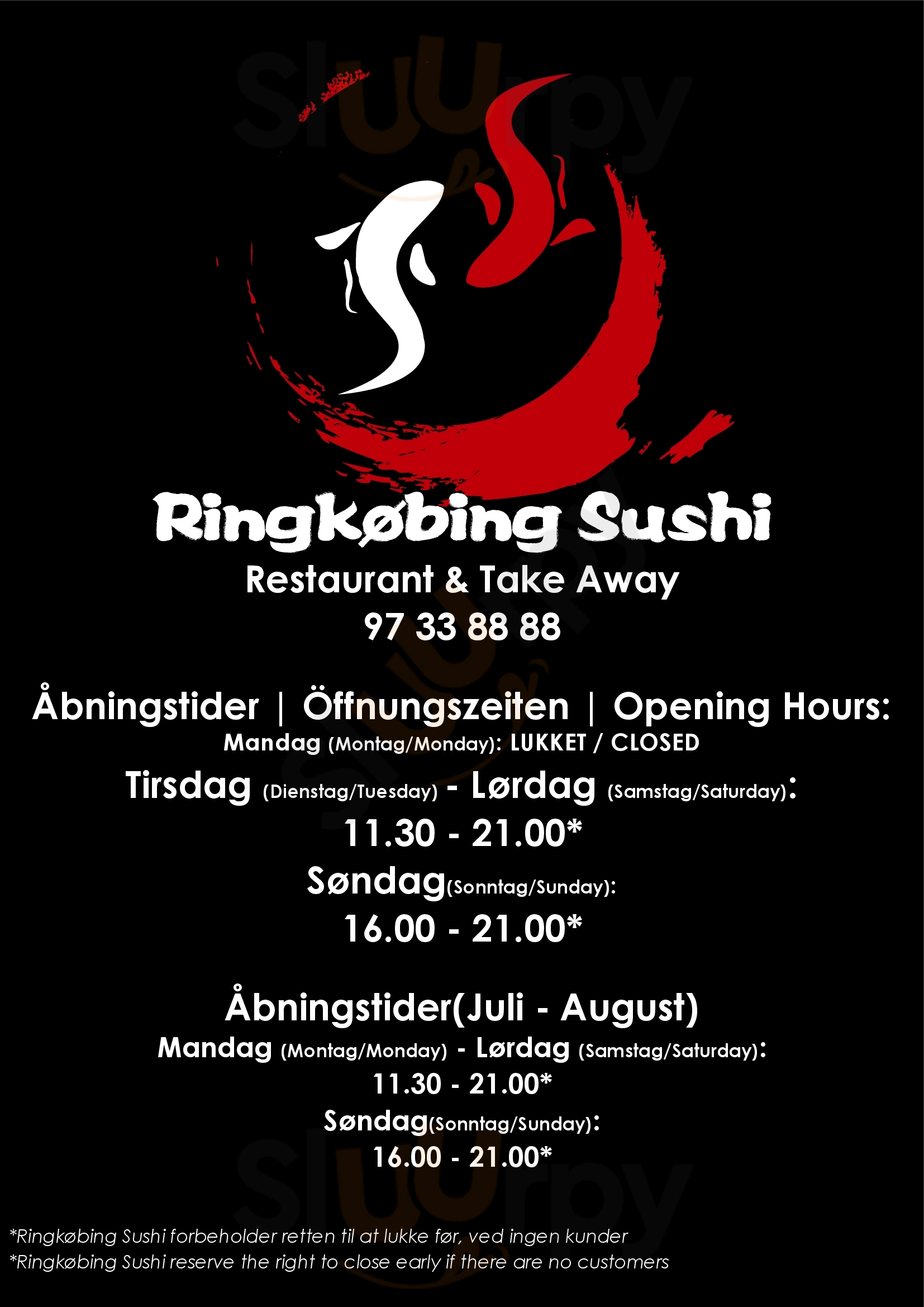 Ringkøbing Sushi - Restaurant & Take Away Ringkøbing Menu - 1