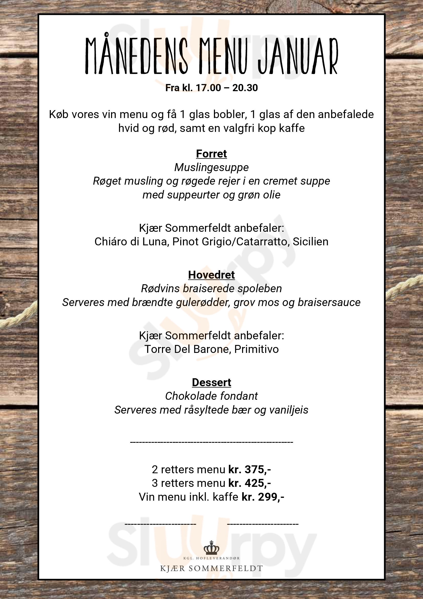 Cozy Fredericia Menu - 1