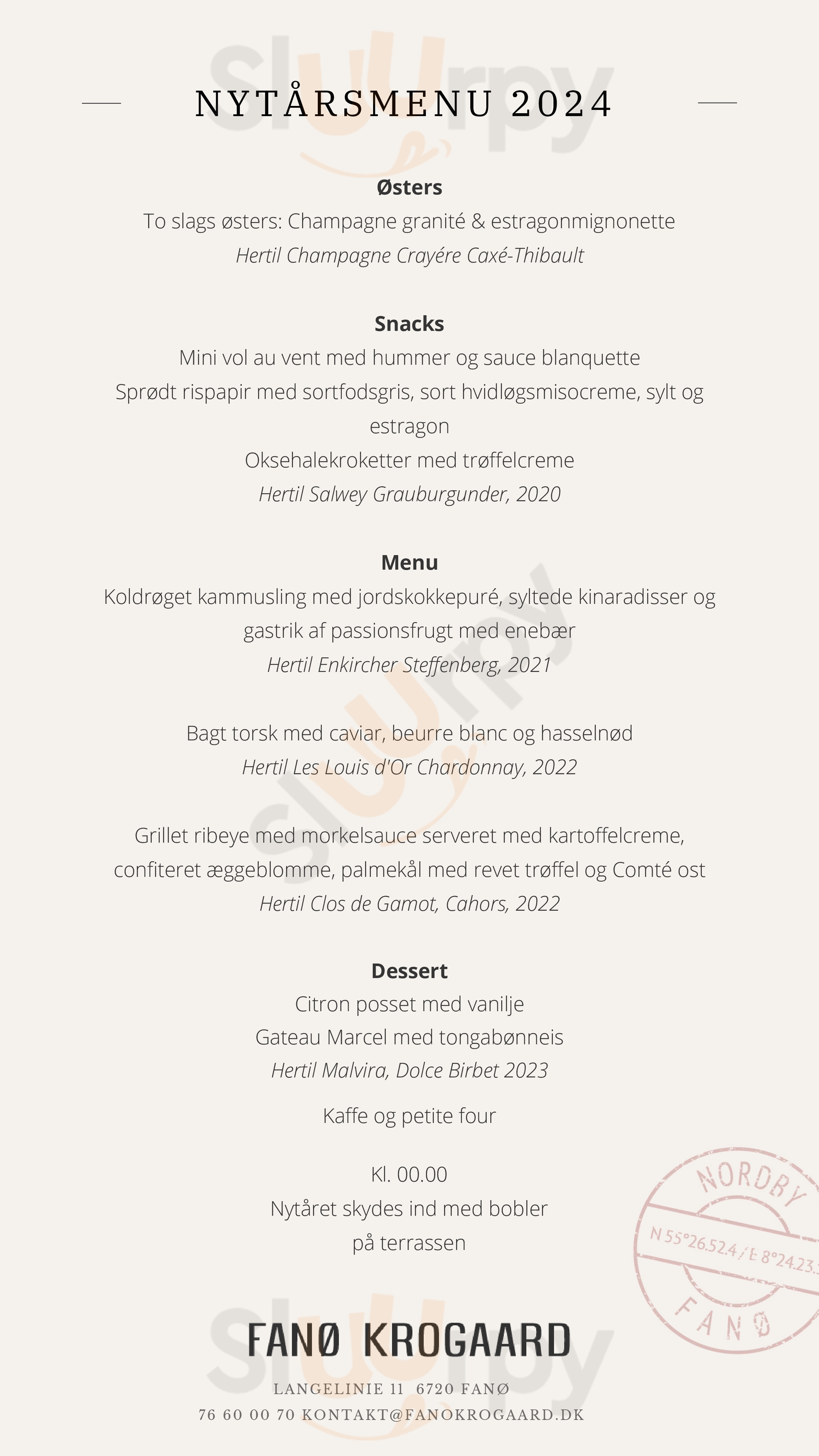 Fanø Krogaard Fanø Menu - 1