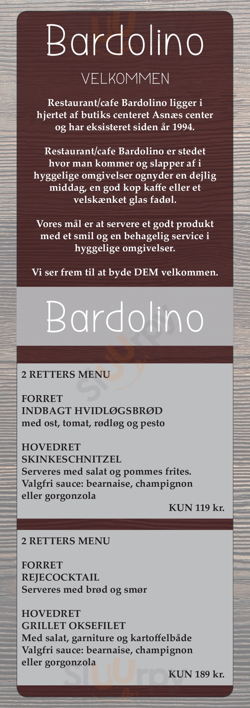 Bardolino Restaurant Cafe Asnæs Menu - 1