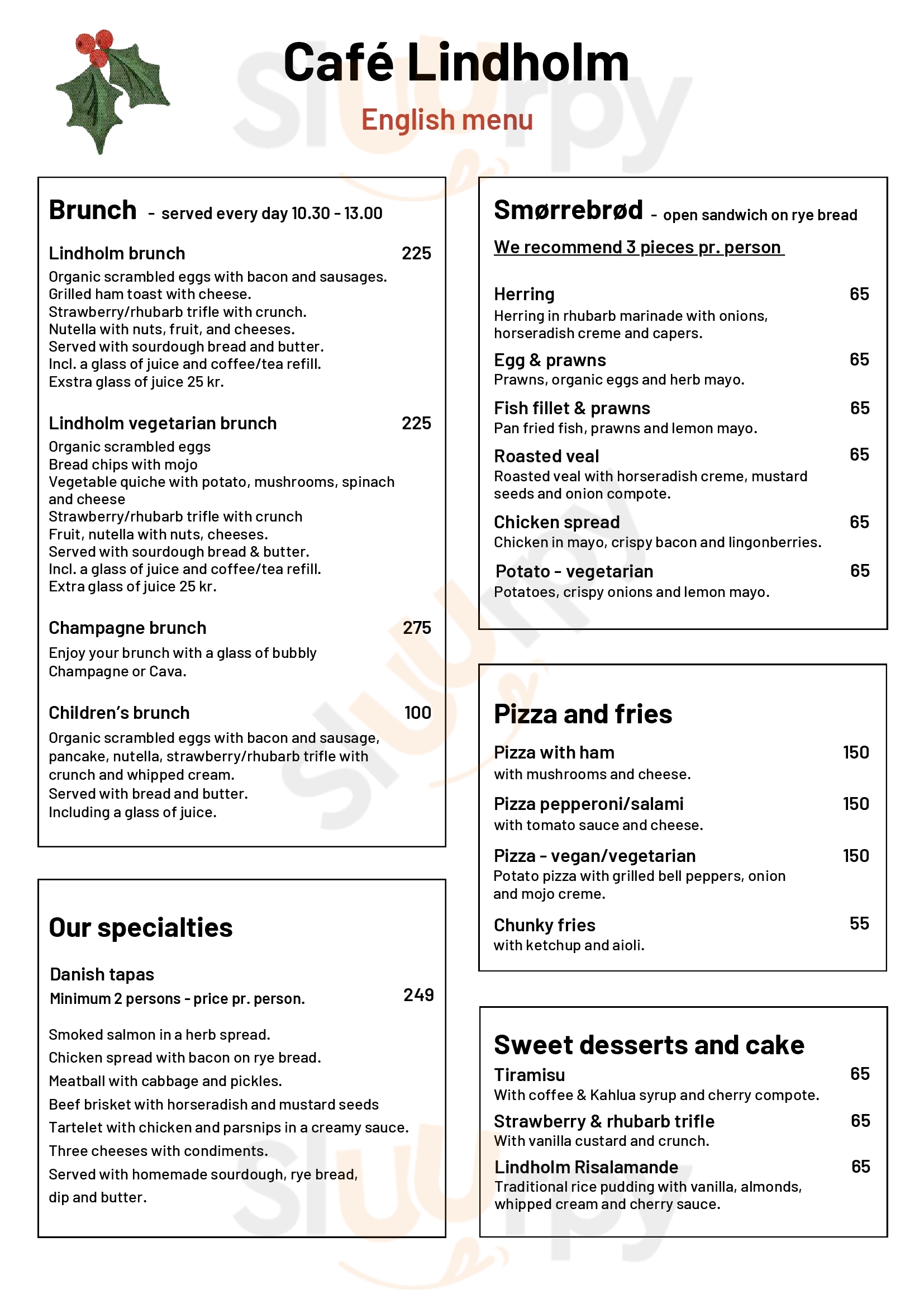 Café Lindholm Aps Nørresundby Menu - 1