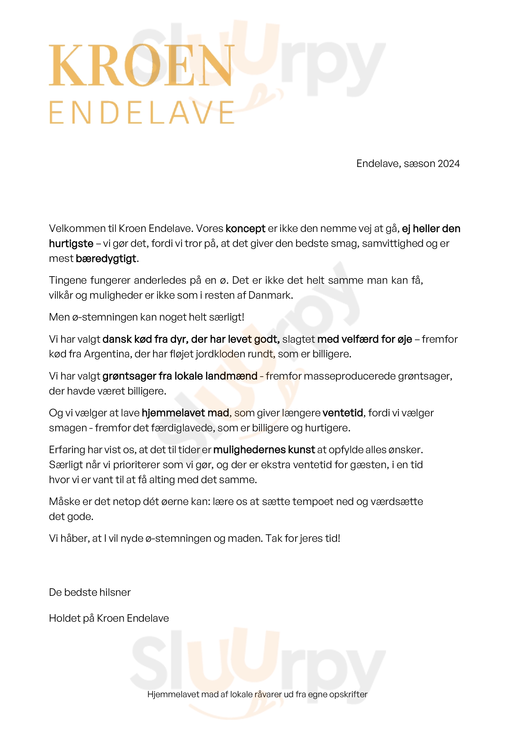 Endelave Kro Endelave Menu - 1