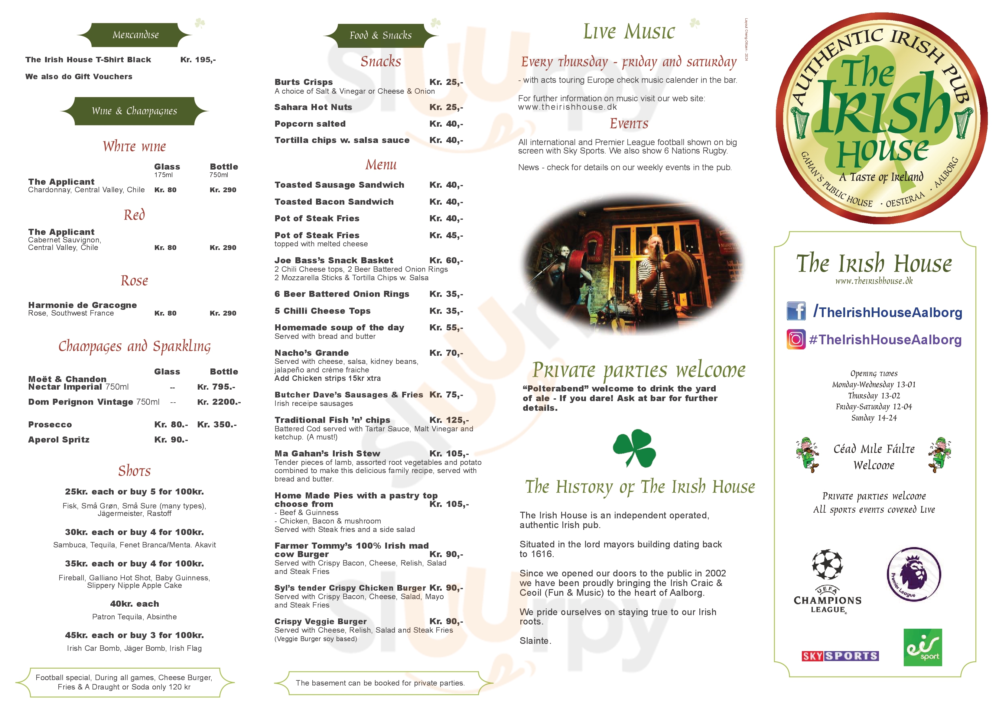 The Irish House Aalborg Menu - 1