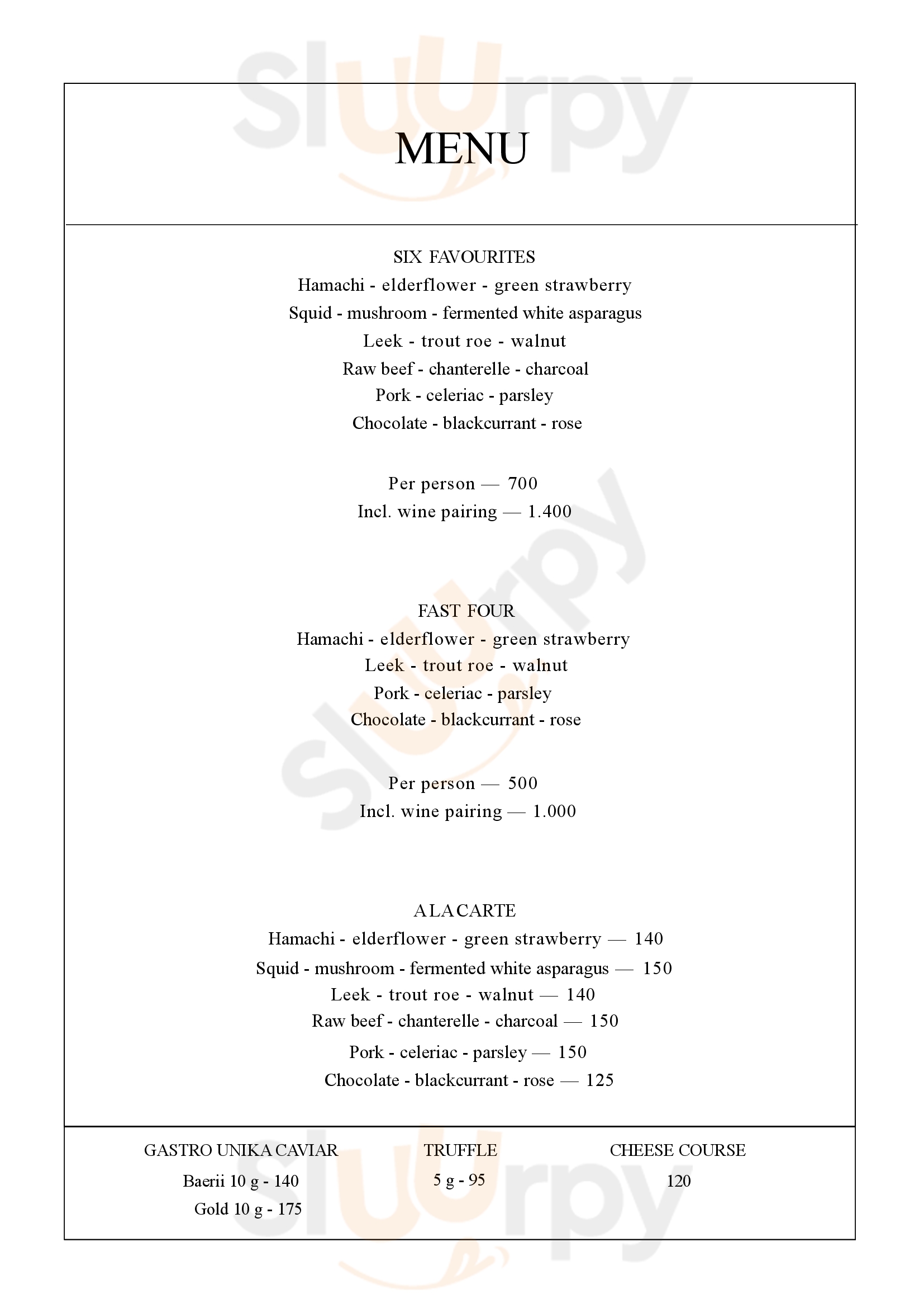 Marv & Ben København Menu - 1