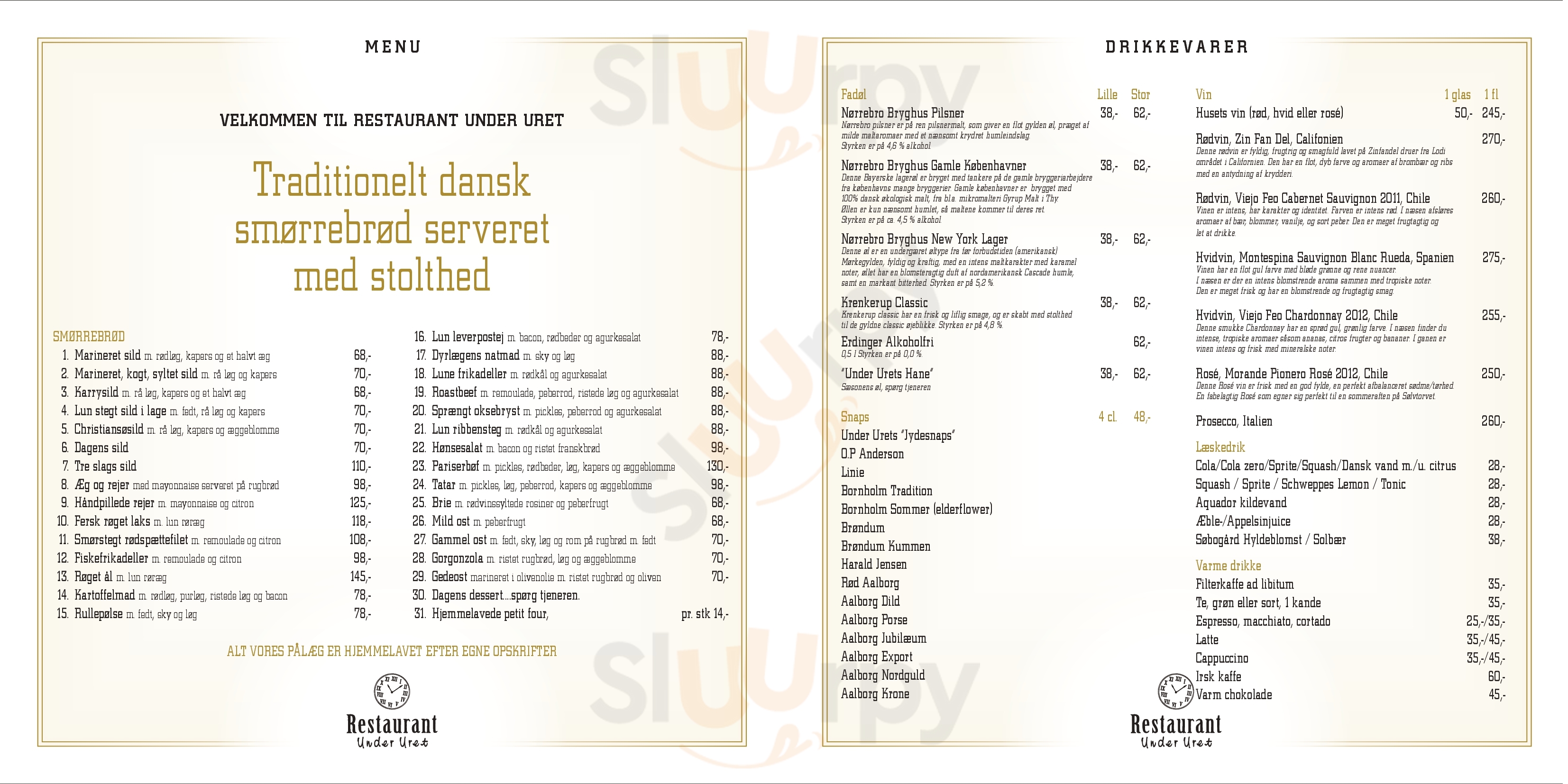 Restaurant Under Uret - Frokost København Menu - 1