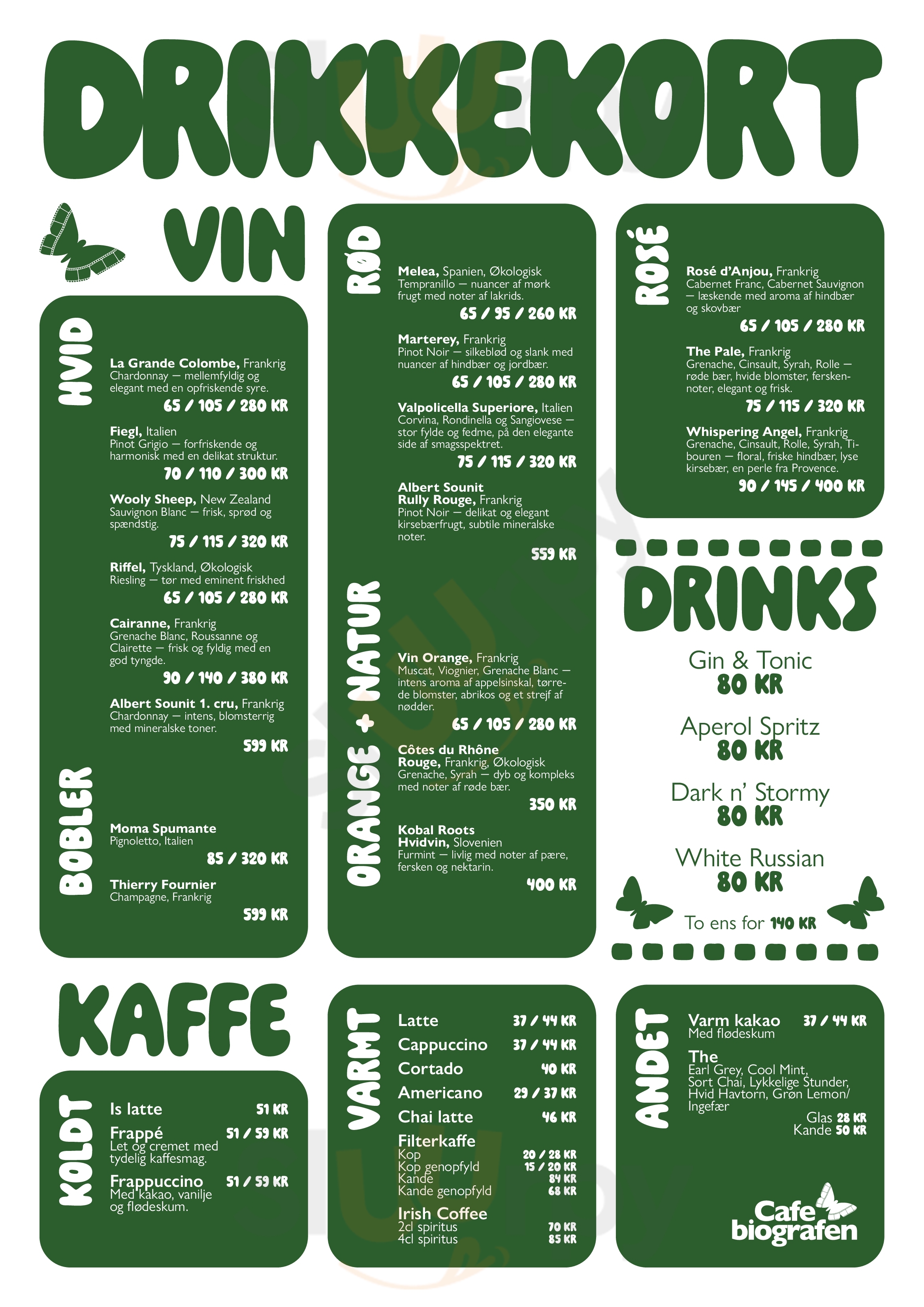 Café Biografen Odense Menu - 1