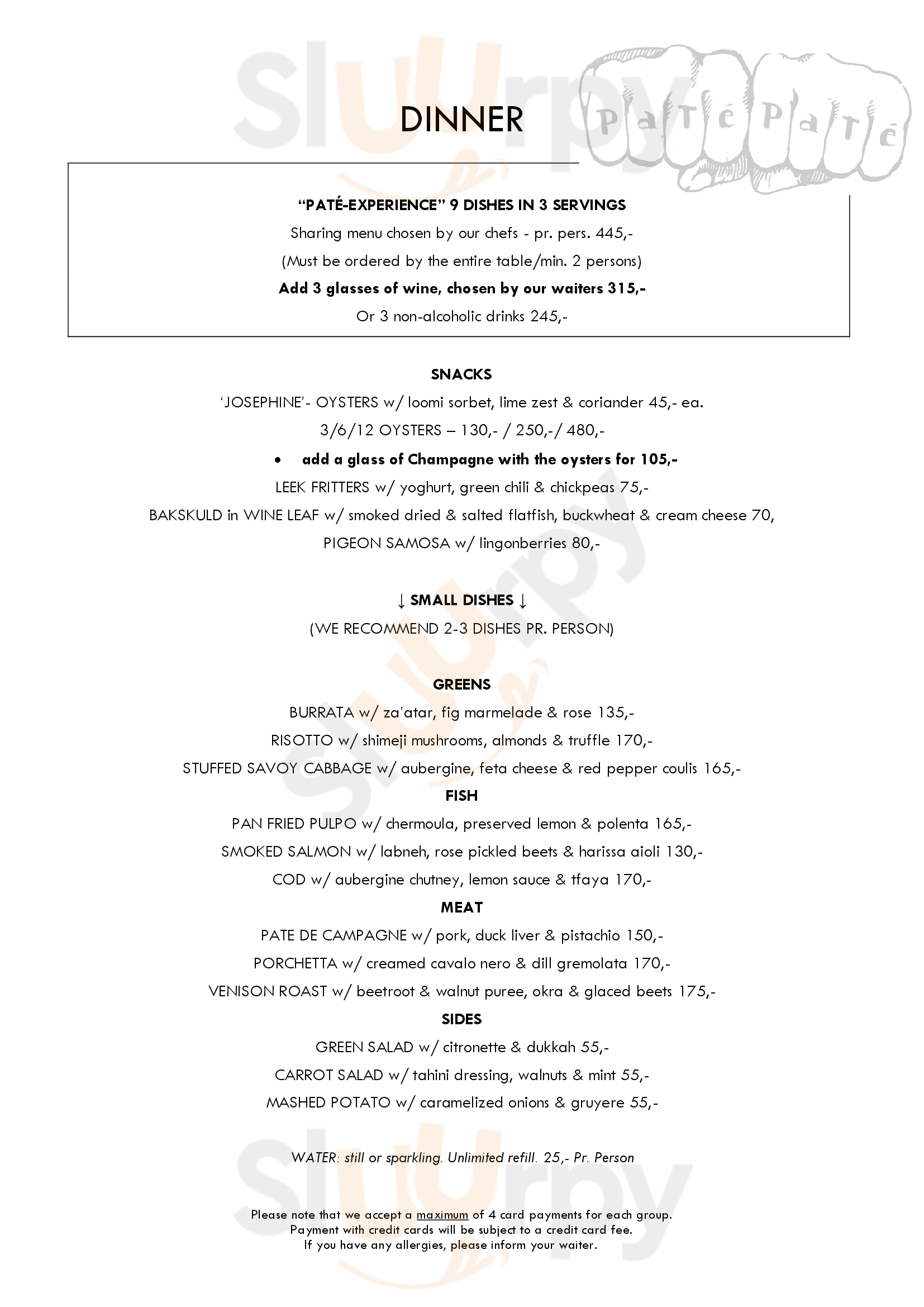 Pate Pate København Menu - 1