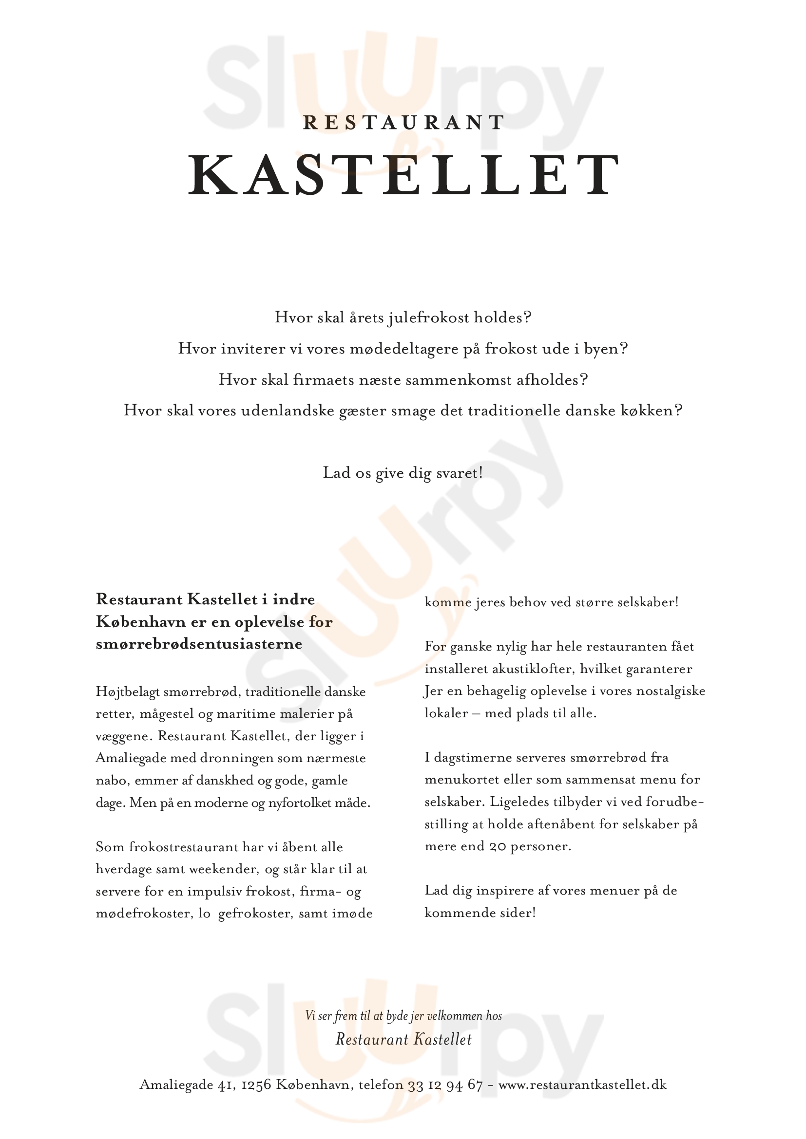 Restaurant Kastellet København Menu - 1