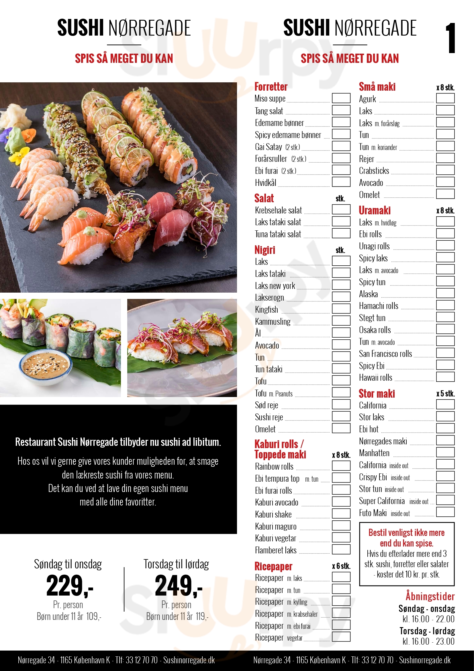 Sushi Norregade København Menu - 1