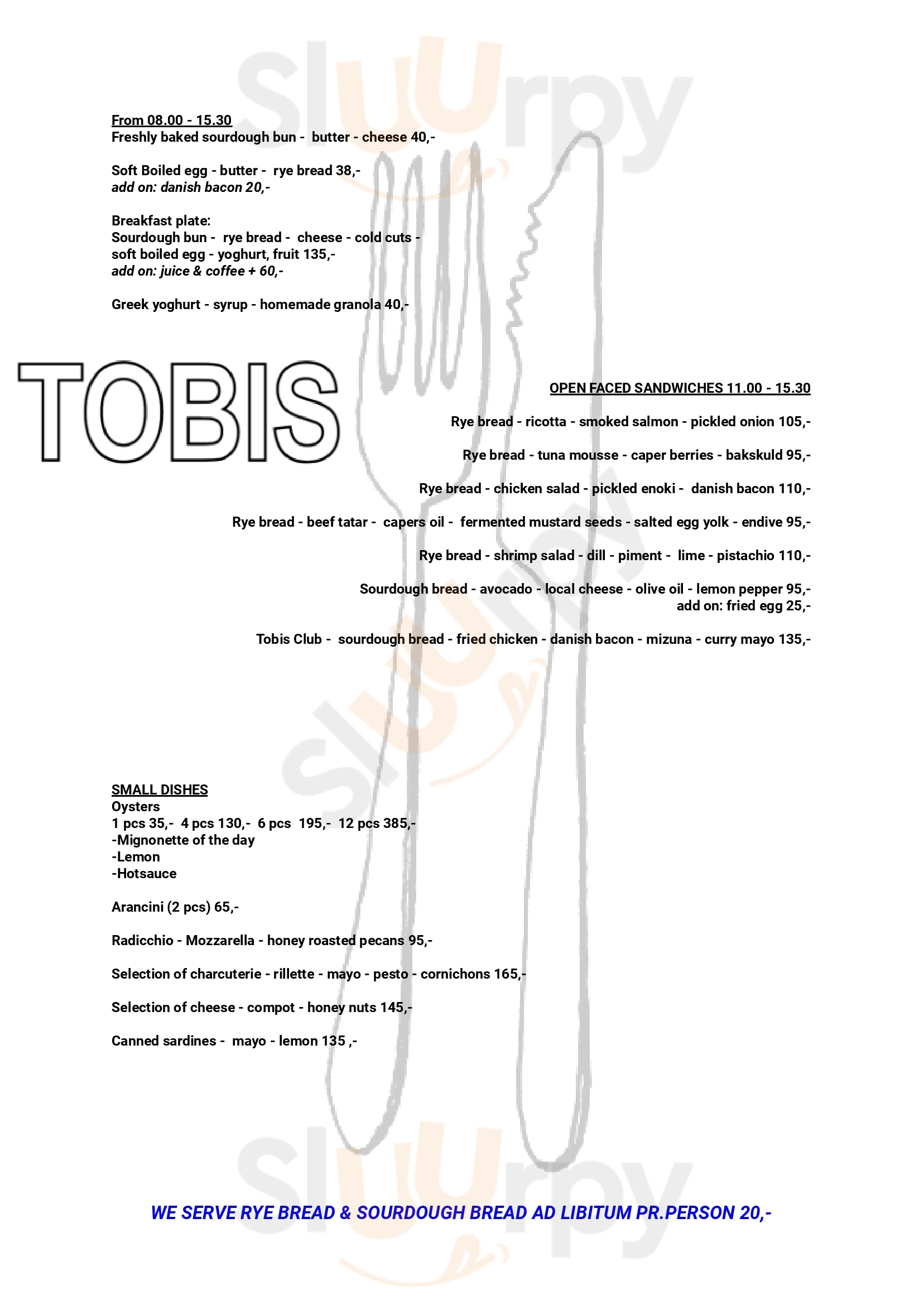 Tobis København Menu - 1