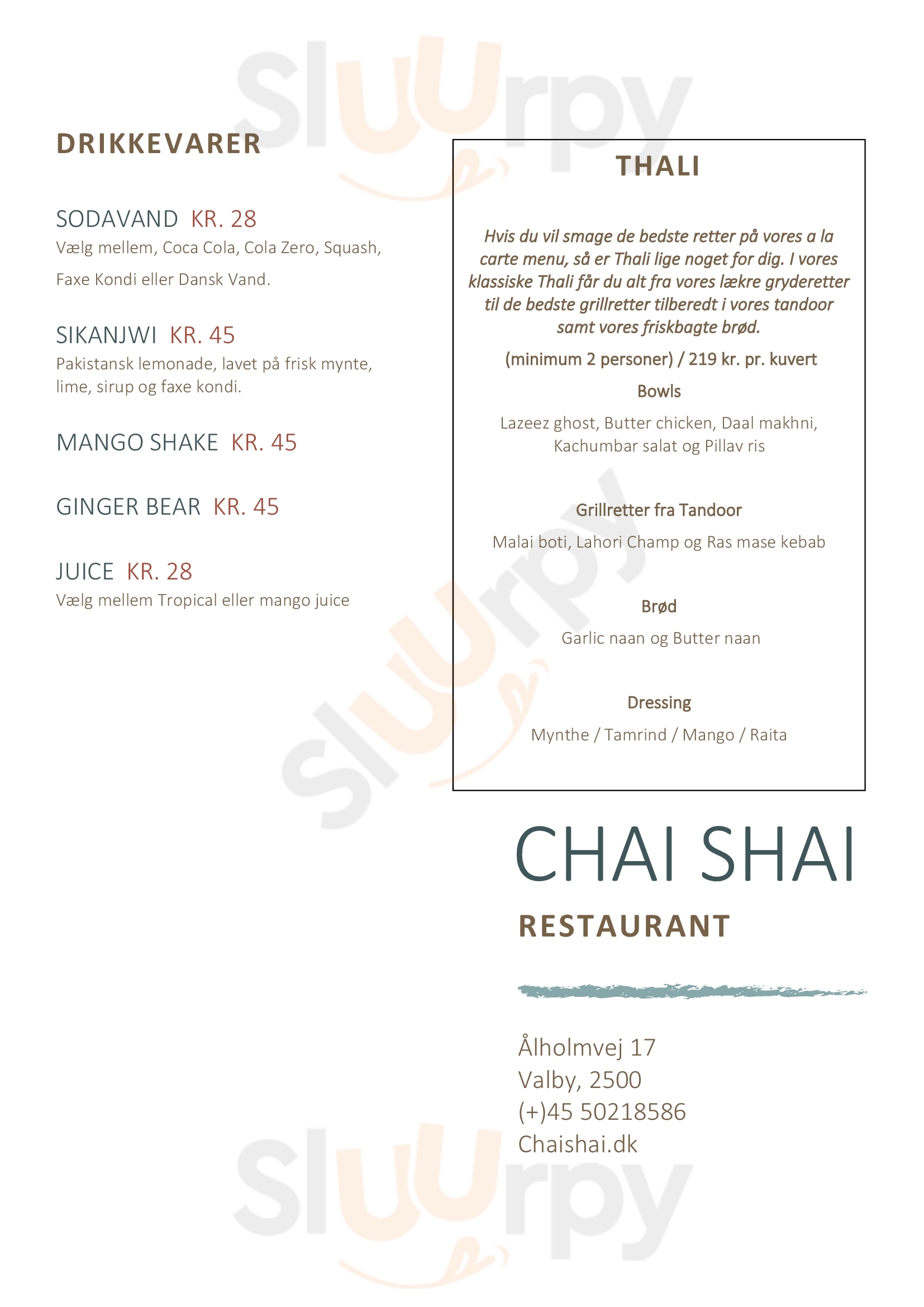 Chai Shai København Menu - 1