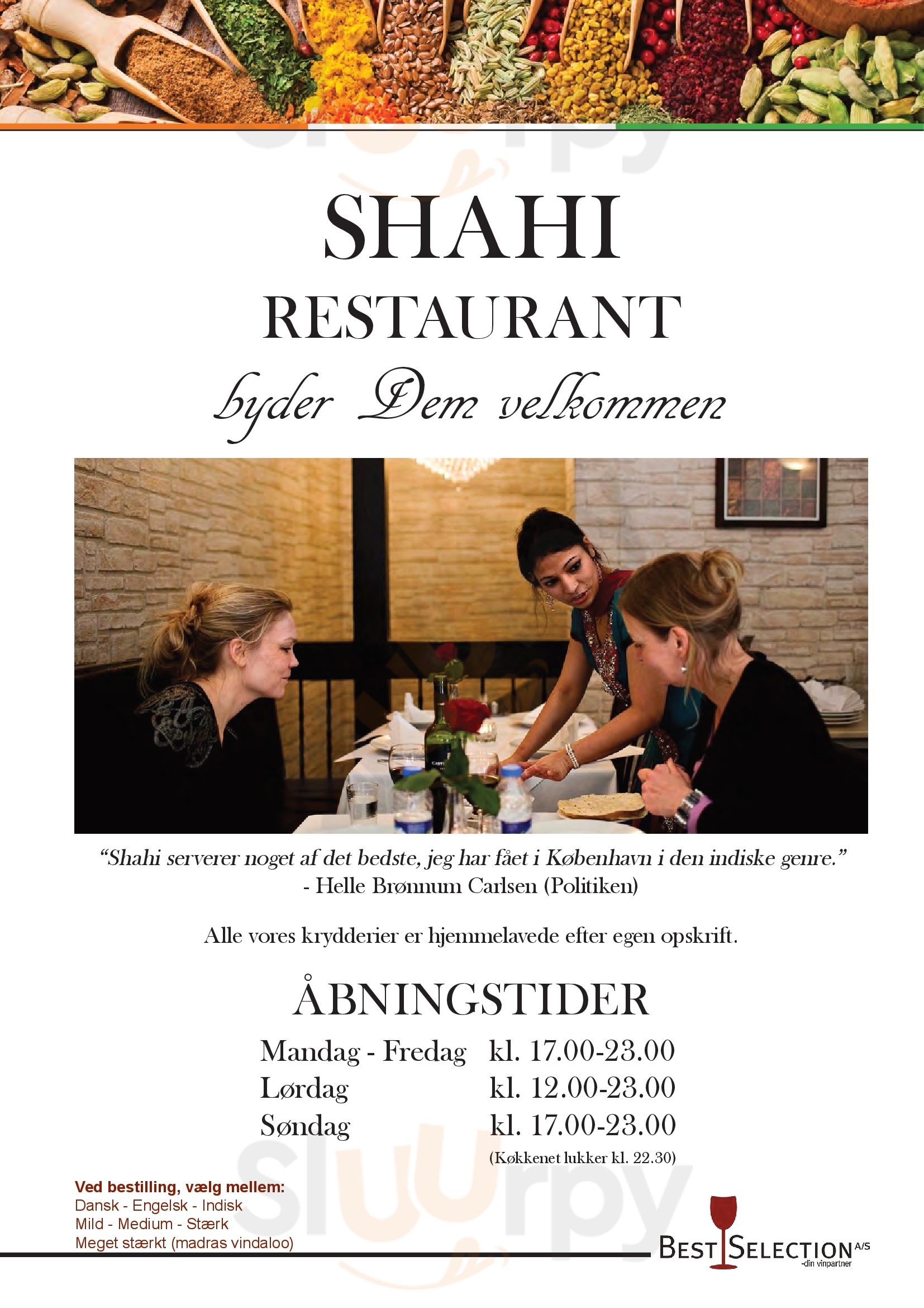Shahi Indian Restaurant København Menu - 1