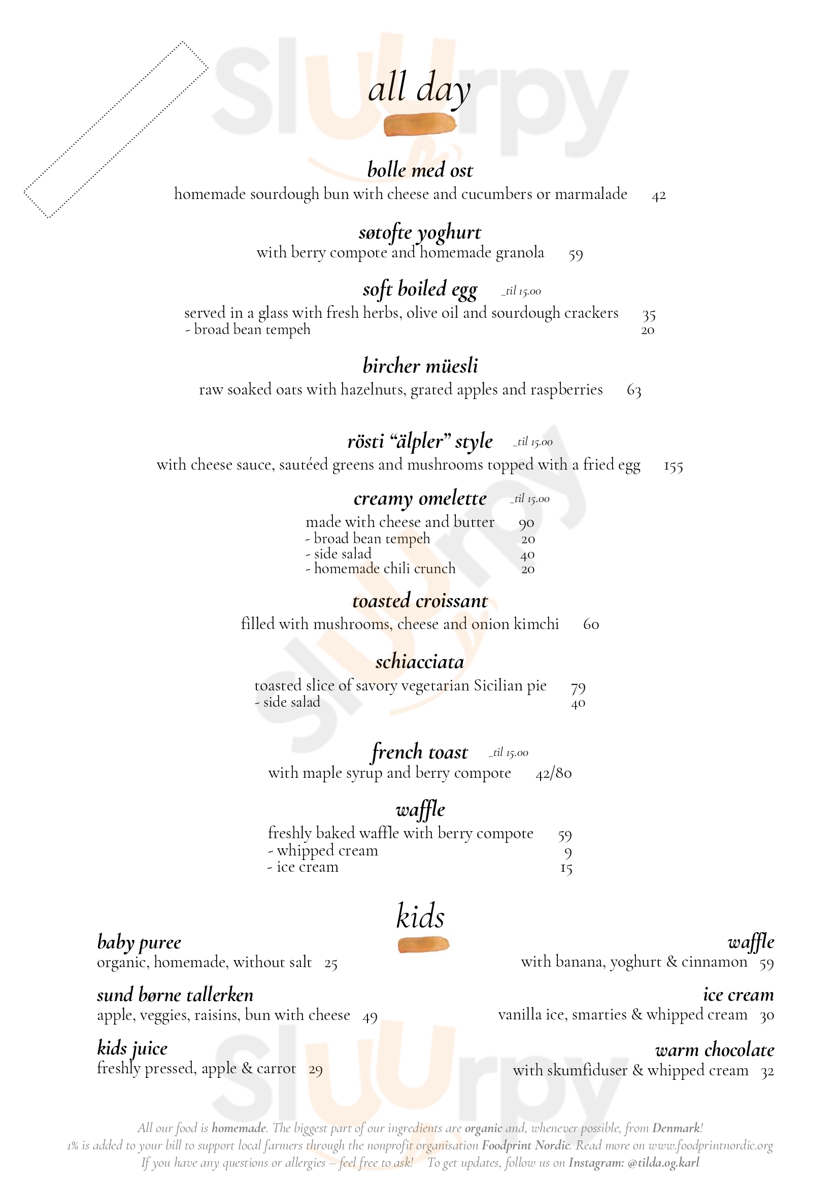 Cafe Tilda København Menu - 1